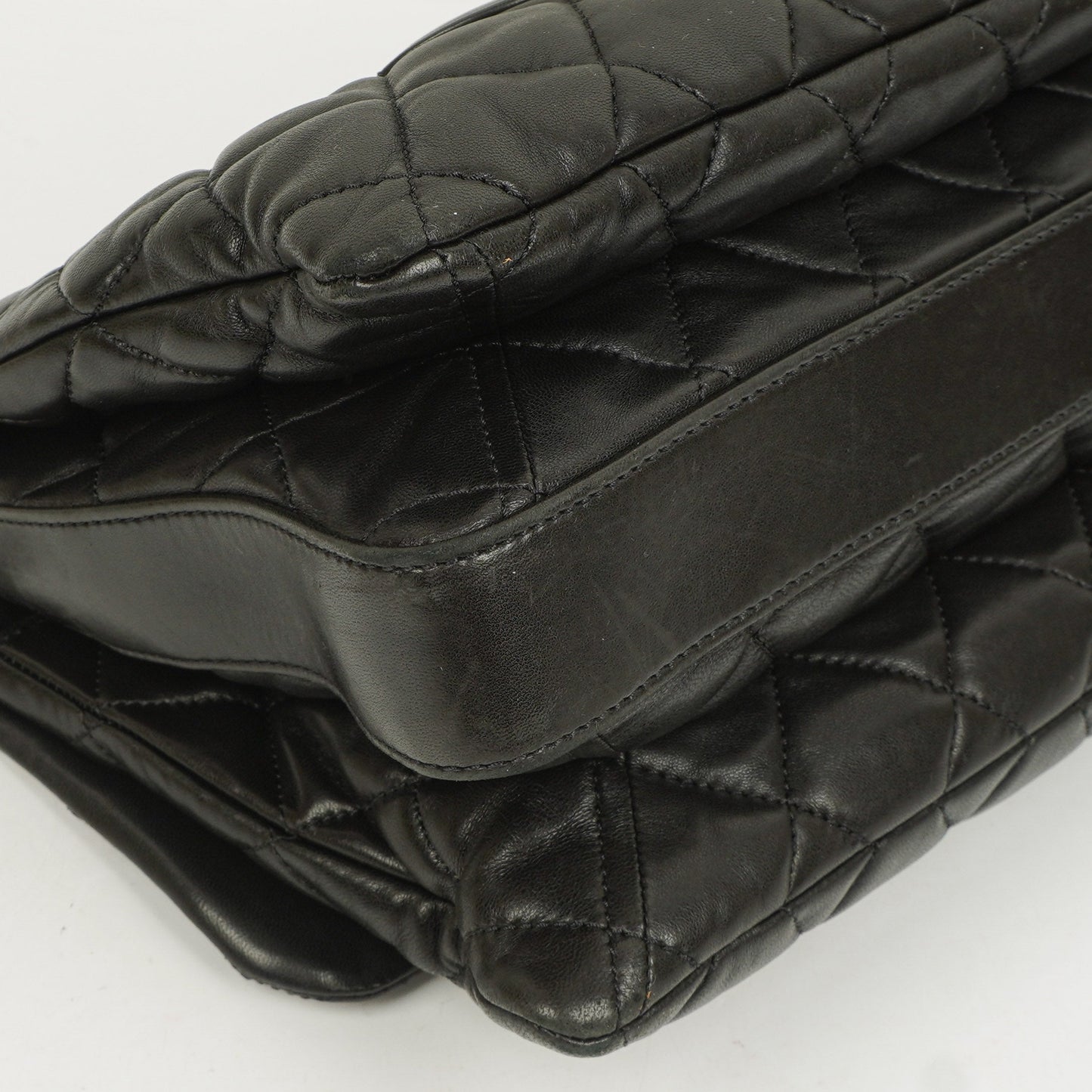 Chanel Black Quilted Lambskin Maxi 3 Accordion Flap Bag