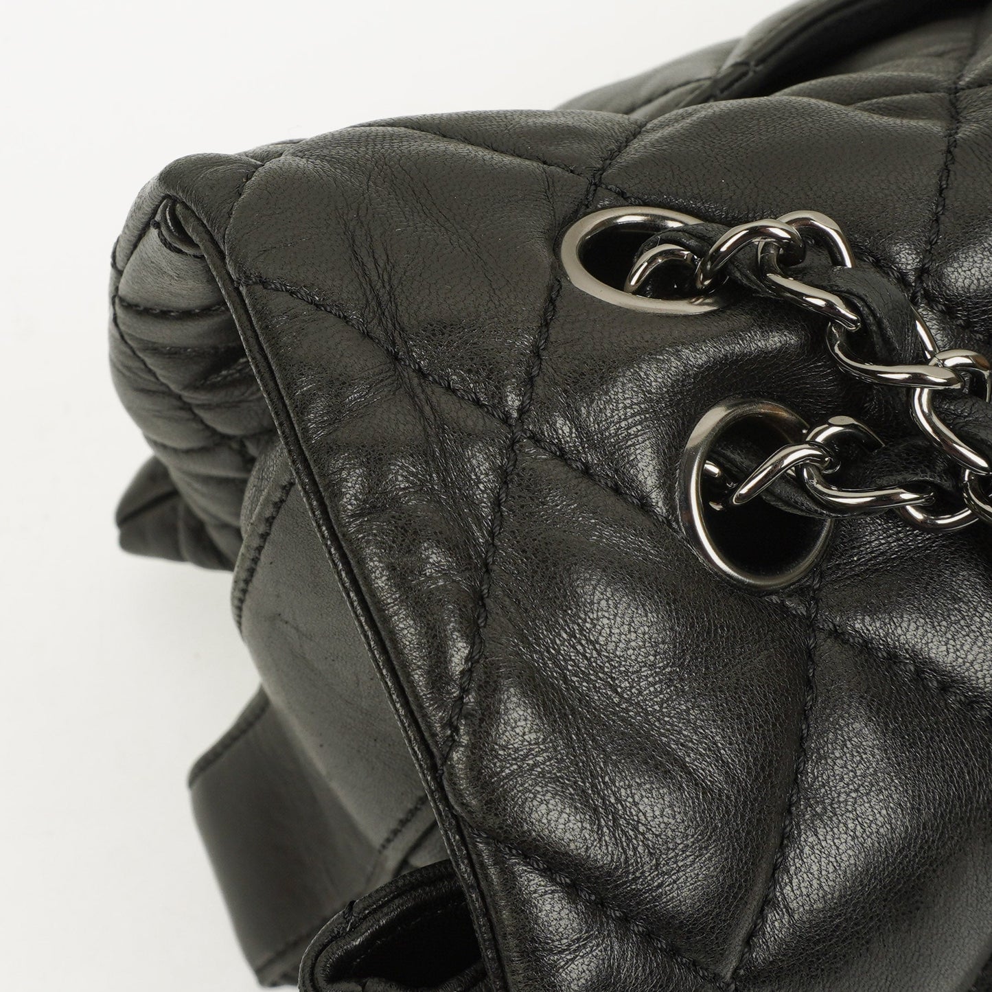 Chanel Black Quilted Lambskin Maxi 3 Accordion Flap Bag
