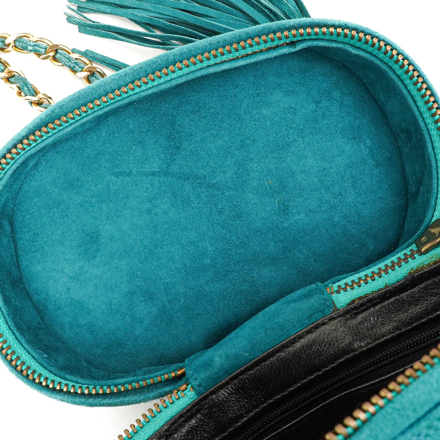 Chanel Quilted Suede Vanity Case