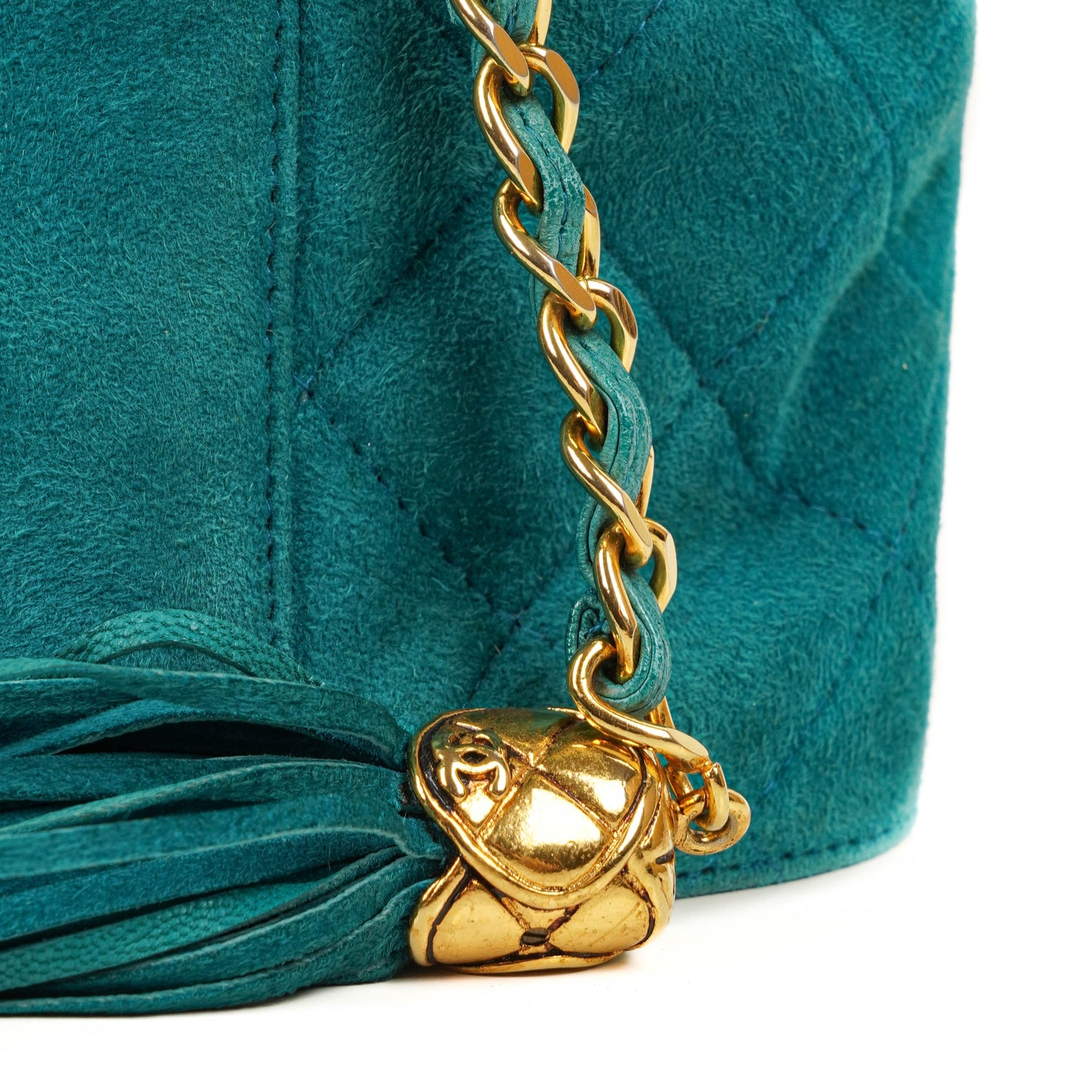 Chanel Quilted Suede Vanity Case