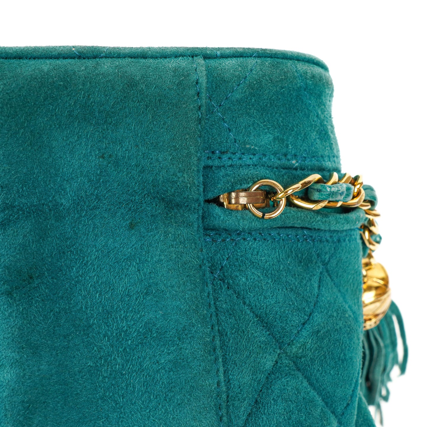 Chanel Quilted Suede Vanity Case