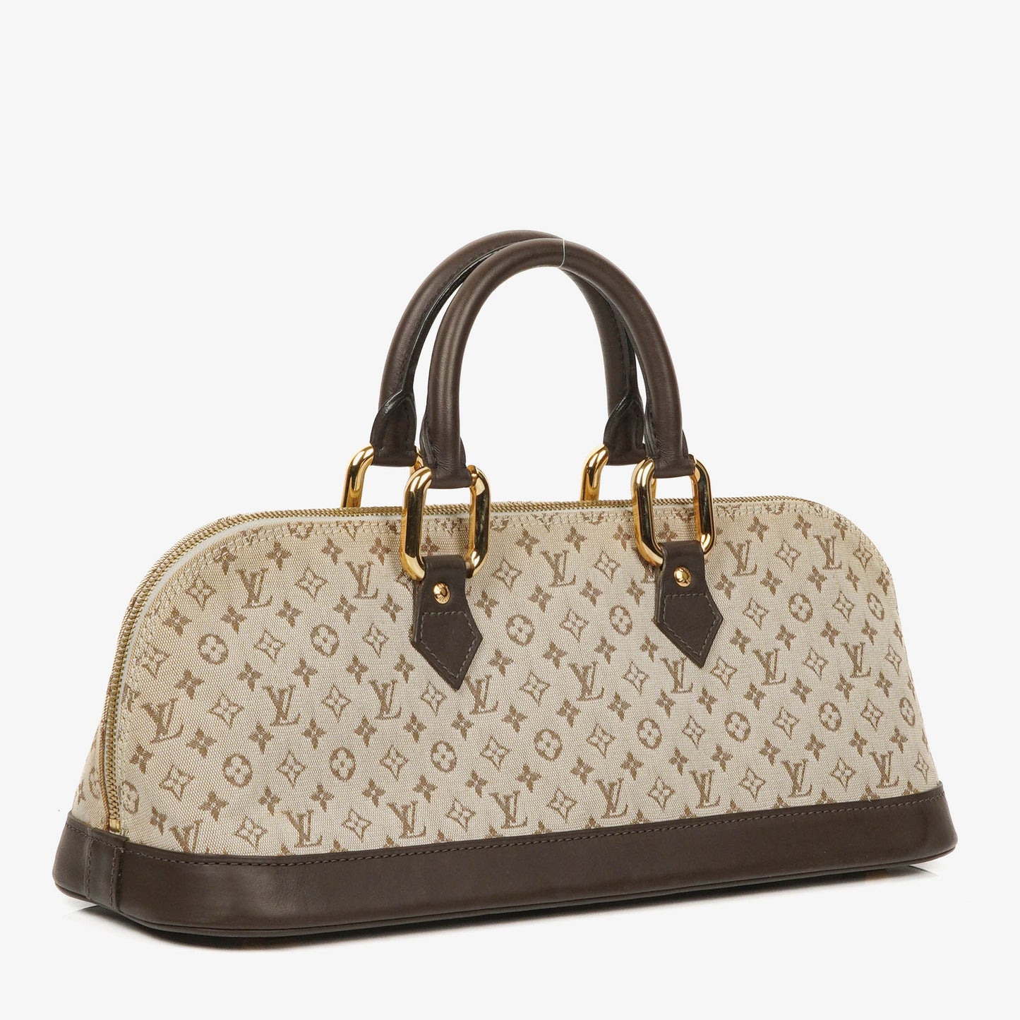 Louis Vuitton Mini Alma Long Brown Monogram Handbag