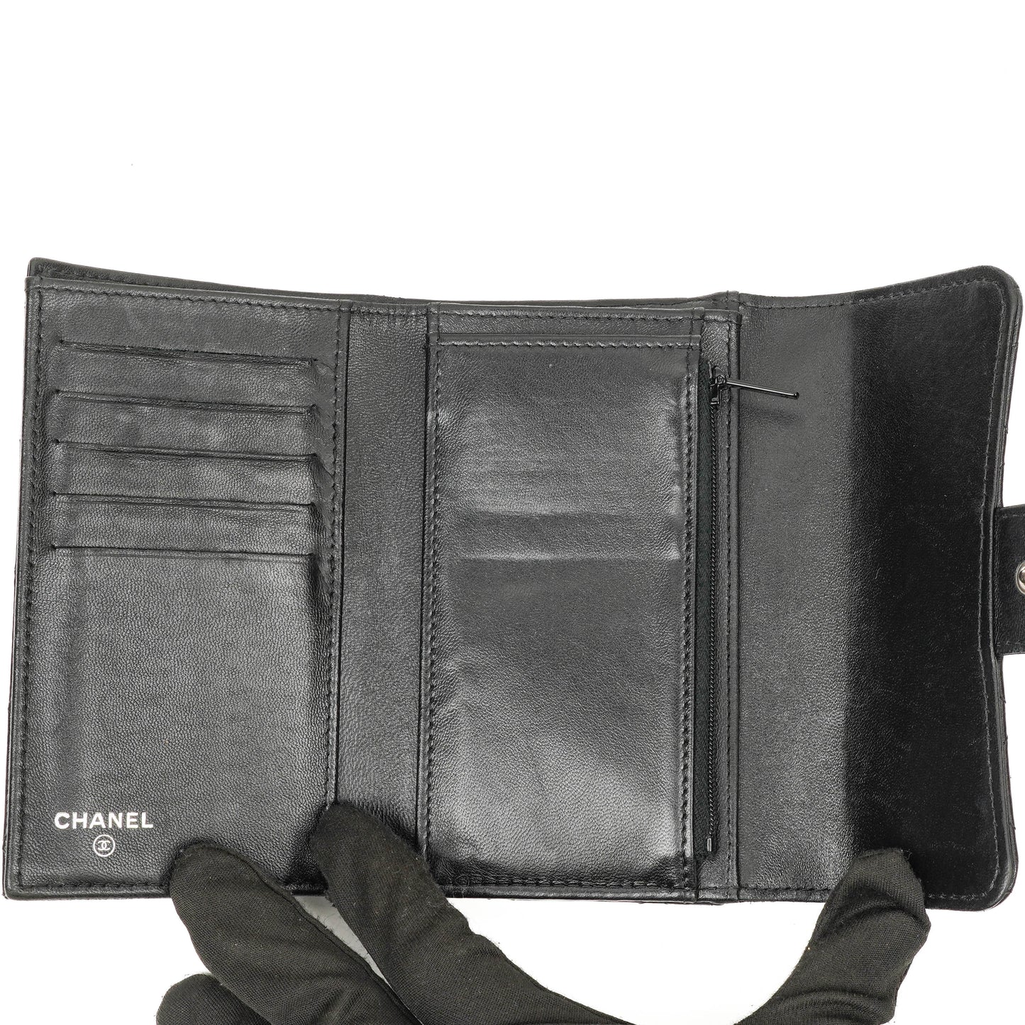 Chanel Card Holder Wallet So Black Lambskin Quilted Flap