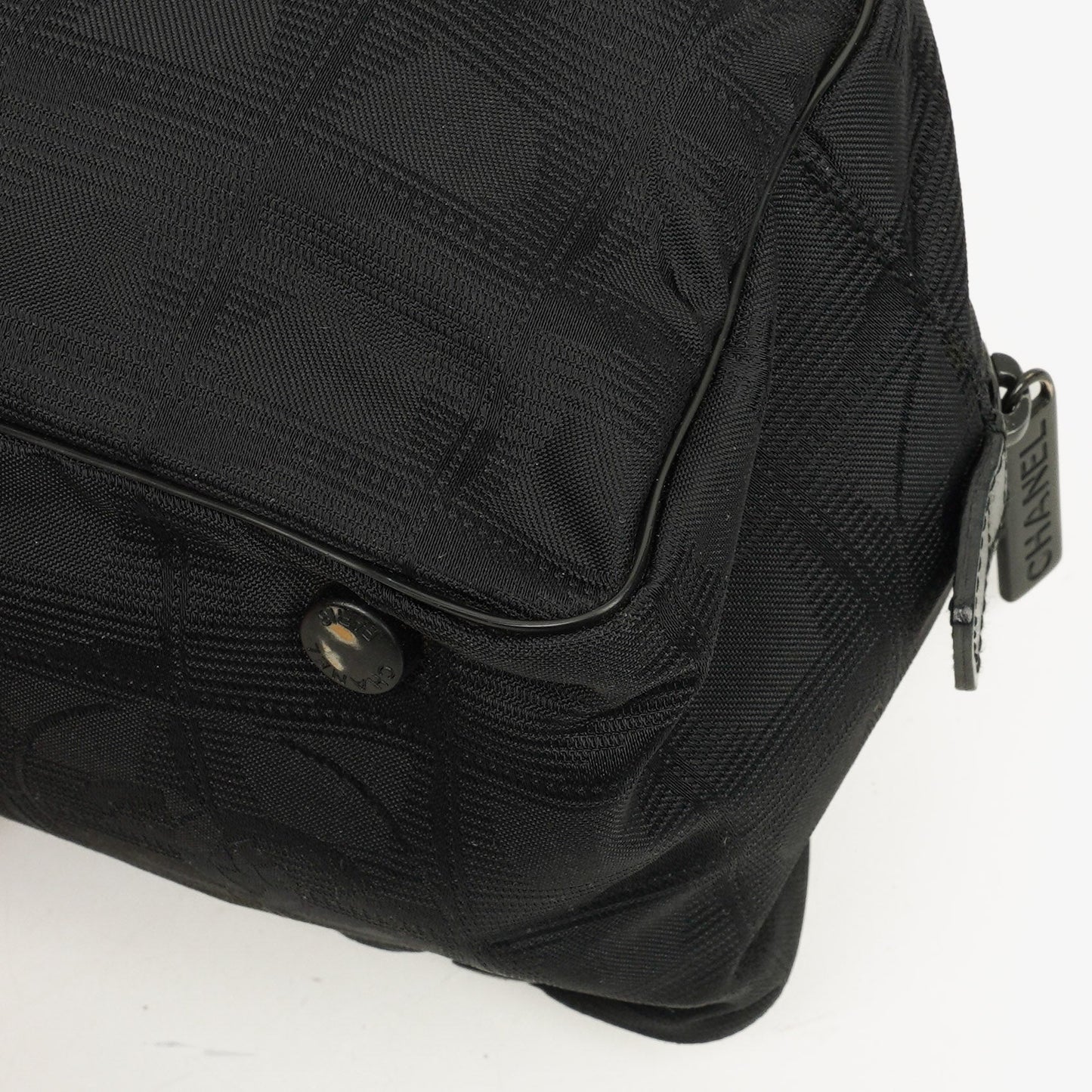Chanel Black New Travel Line Nylon Mini Boston Bag