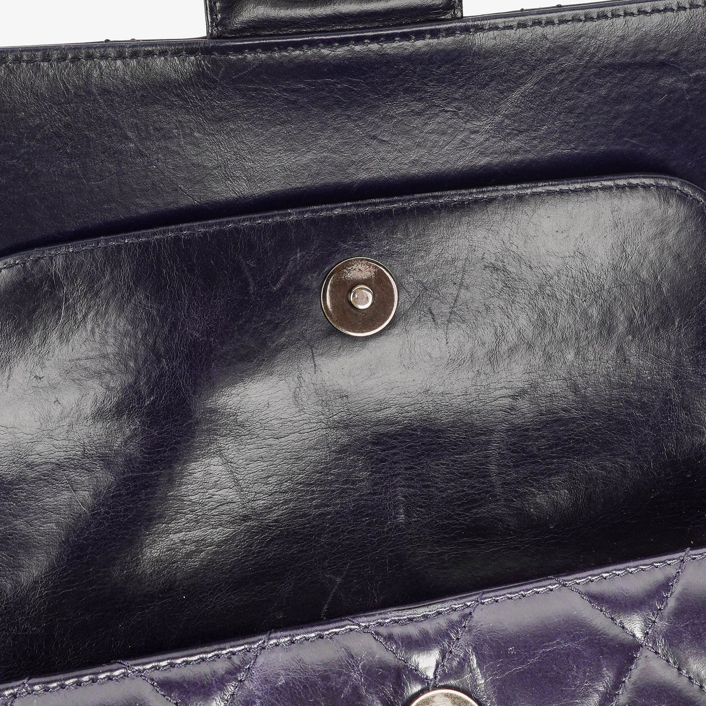 Chanel Perfect Edge Glazed Navy Quilted Calfskin Flap Bag