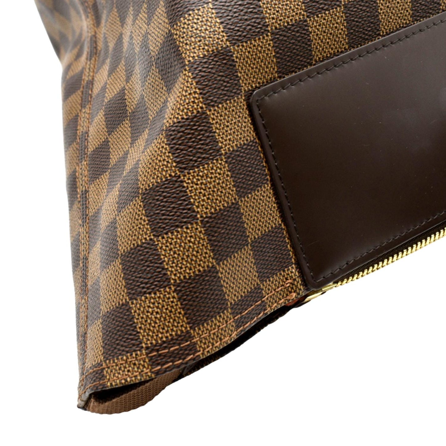 LOUIS VUITTON Greenwich PM Damier Ebene Travel Tote Bag Brown