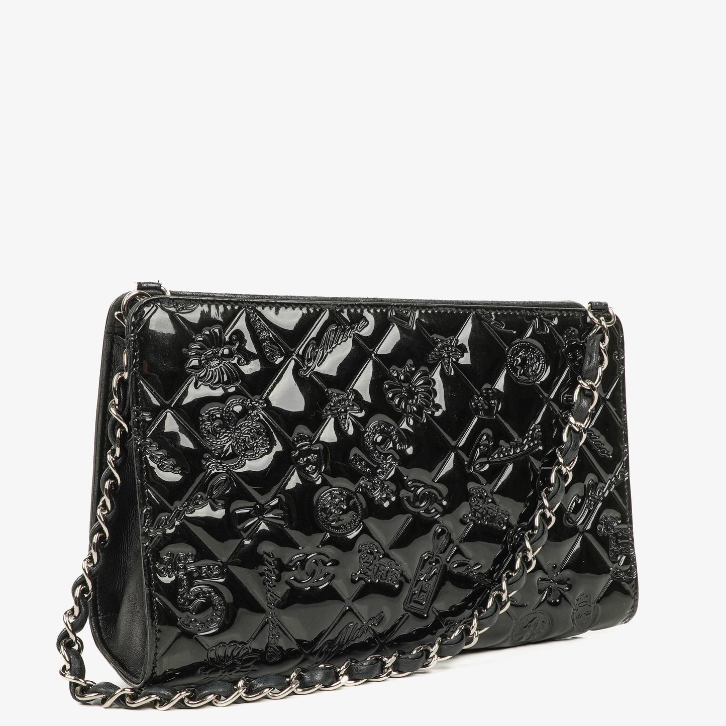 Chanel Lucky Charm Black Patent Leather Pochette