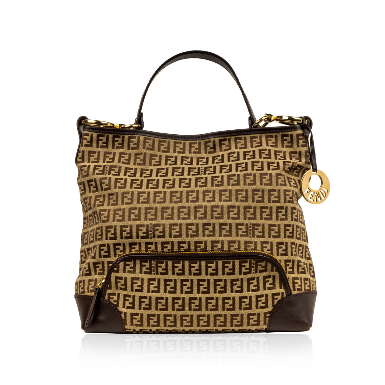 Fendi Tote Leather Red Tote Bag Style 27