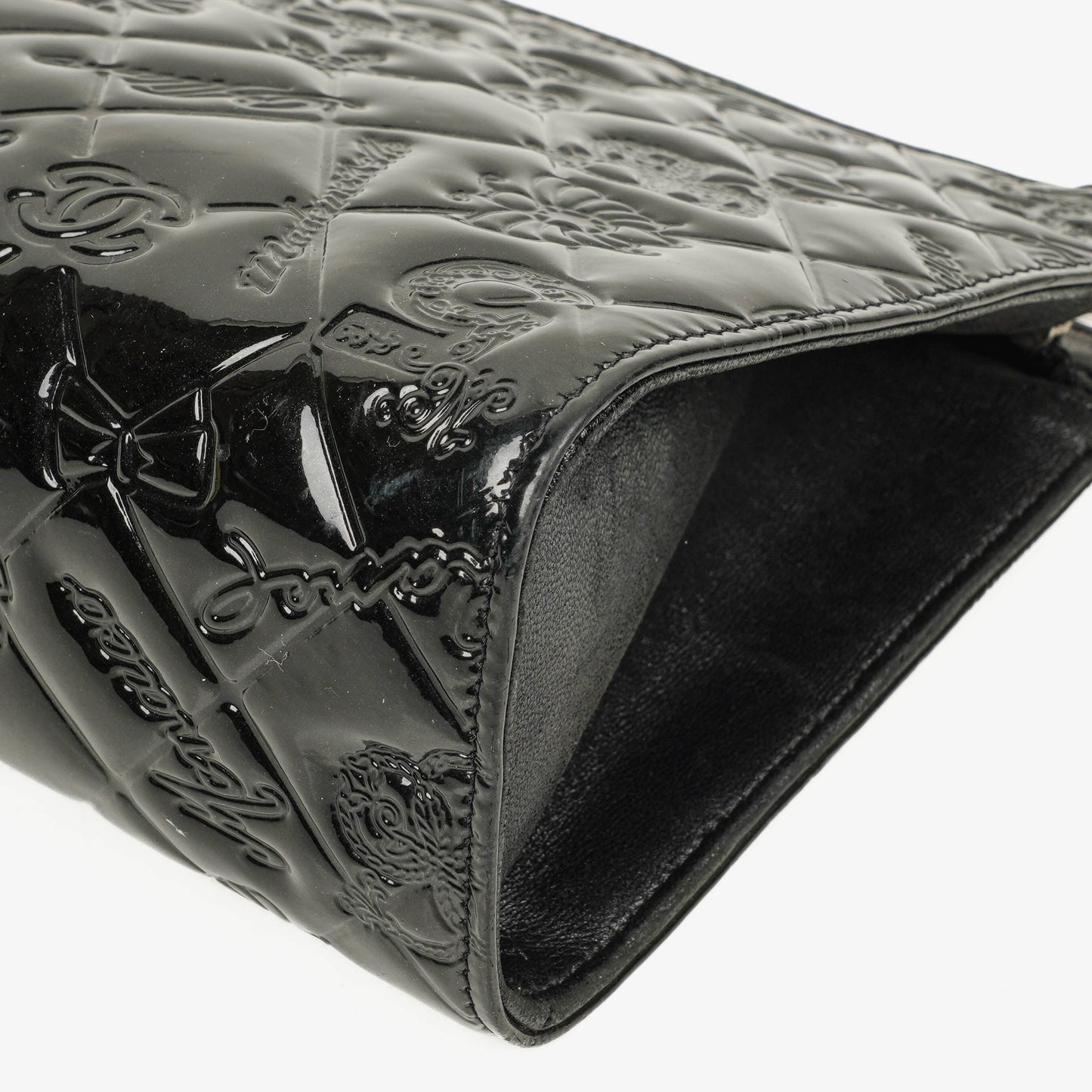 Chanel Lucky Charm Black Patent Leather Pochette
