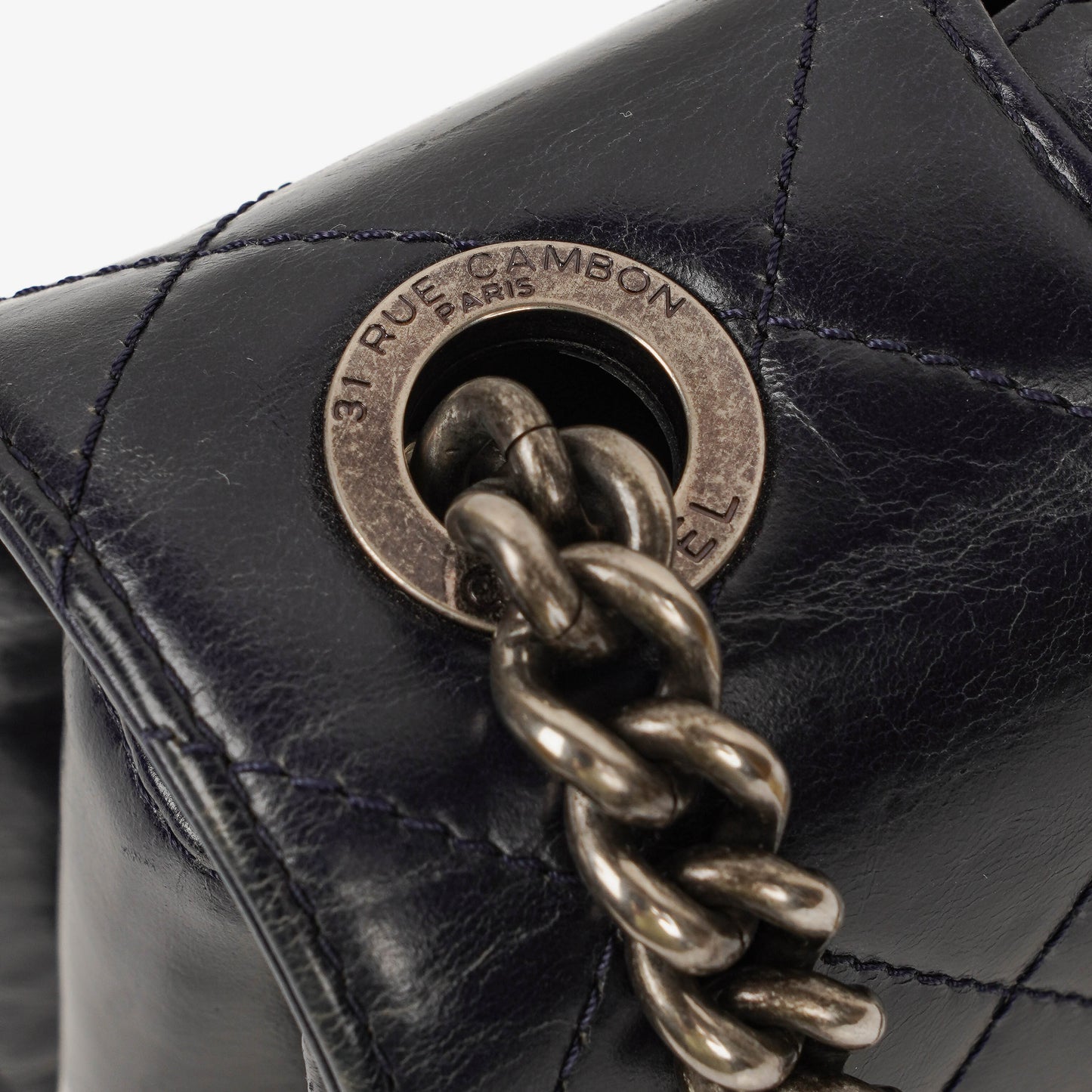 Chanel Perfect Edge Glazed Navy Quilted Calfskin Flap Bag
