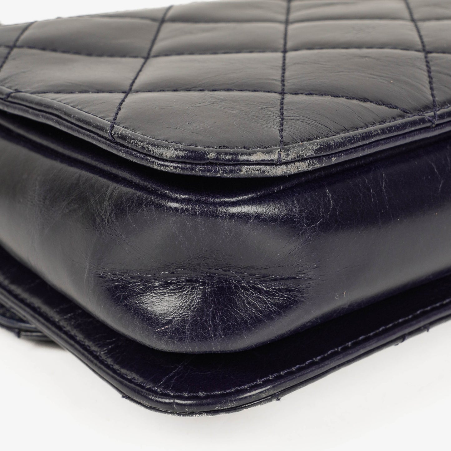 Chanel Perfect Edge Glazed Navy Quilted Calfskin Flap Bag