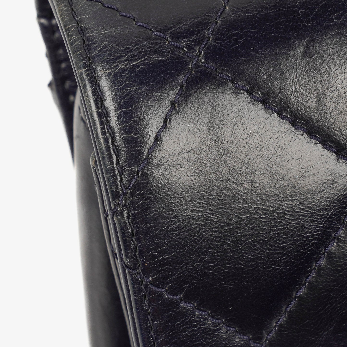 Chanel Perfect Edge Glazed Navy Quilted Calfskin Flap Bag