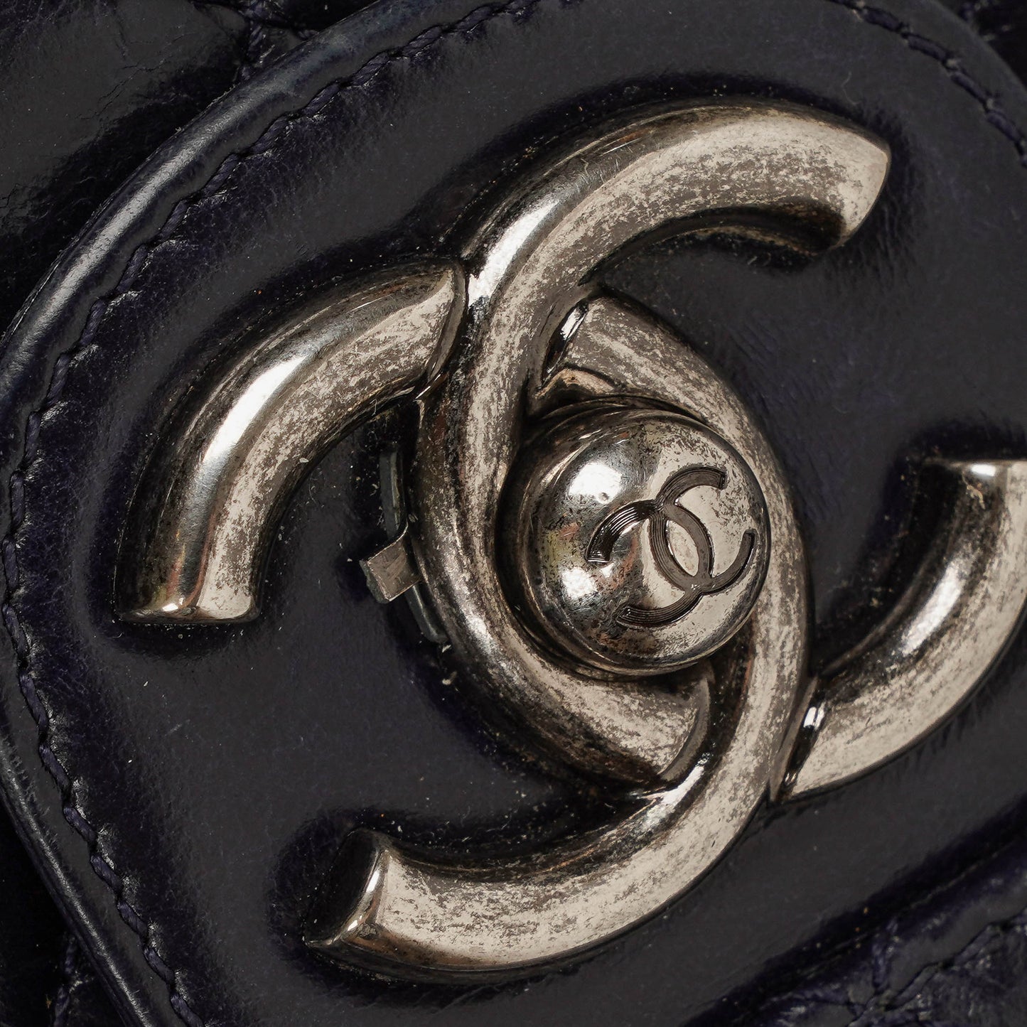 Chanel Perfect Edge Glazed Navy Quilted Calfskin Flap Bag