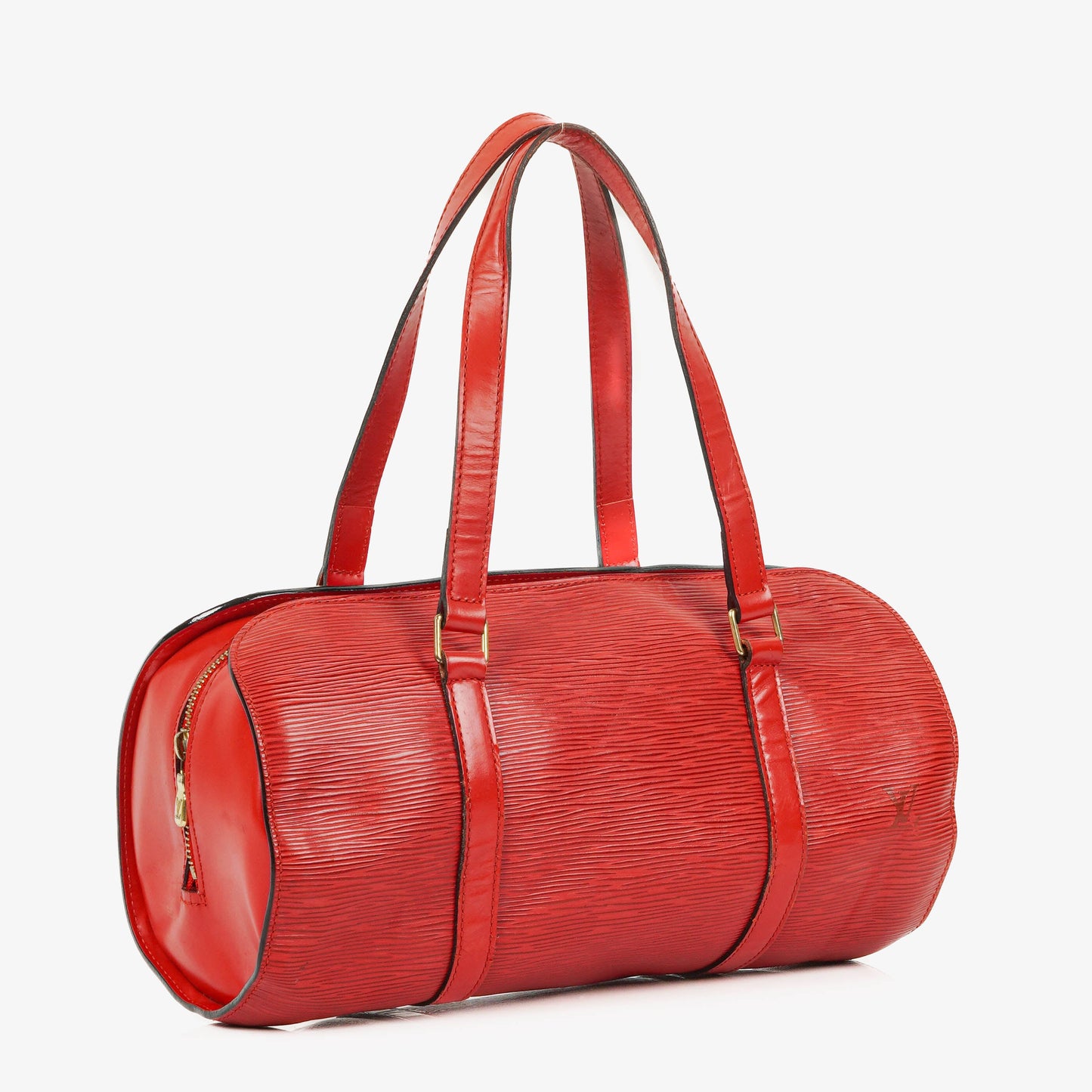 Louis Vuitton Soufflot Handbag In Red Epi Leather