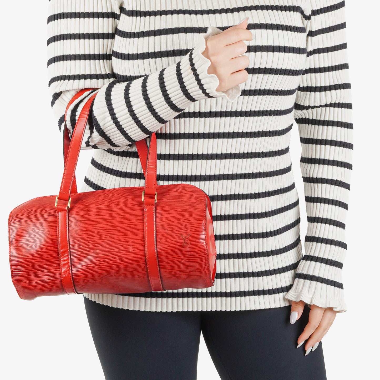 Louis Vuitton Soufflot Handbag In Red Epi Leather