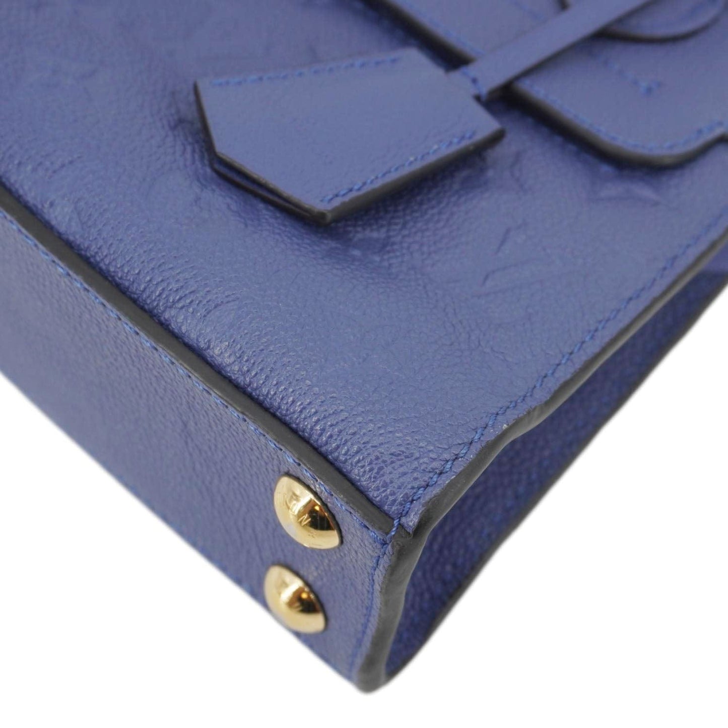LOUIS VUITTON Pont Neuf Monogram Empreinte Leather Shoulder Bag Blue