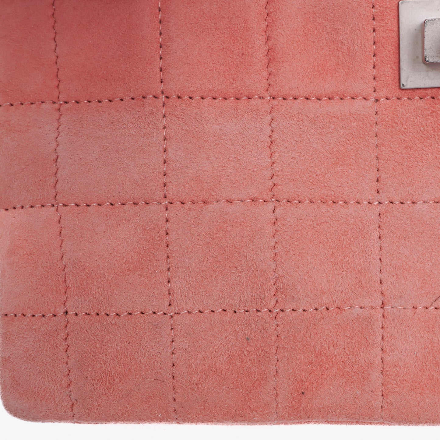 Chanel Pink Suede Chocolate Bar Mademoiselle Flap Bag