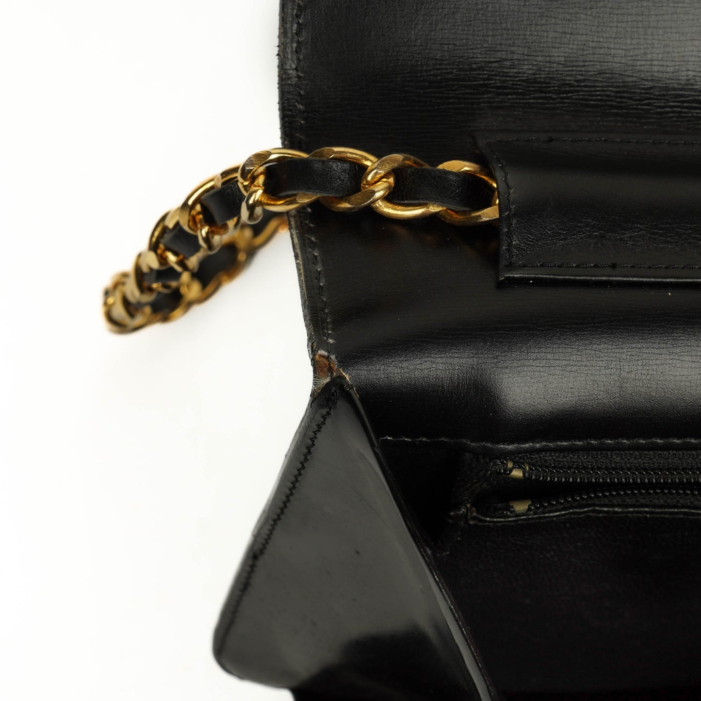 Chanel Patent Chevron Quilted Single Flap Bag