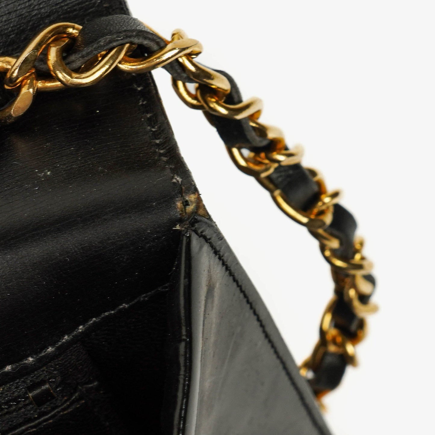 Chanel Patent Chevron Quilted Single Flap Bag