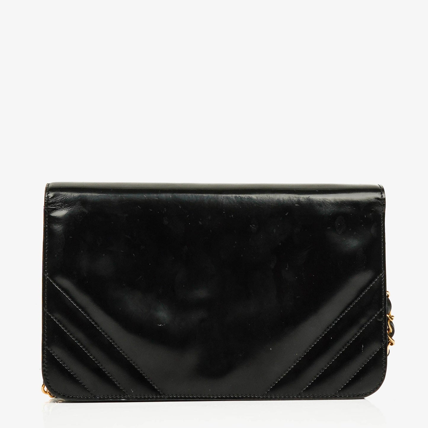 Chanel Patent Chevron Quilted Single Flap Bag