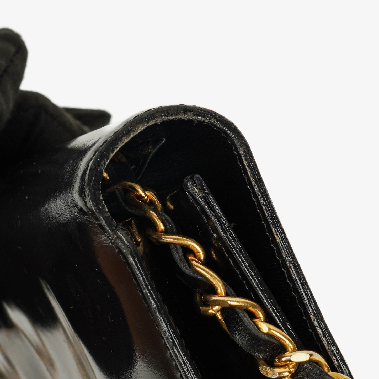Chanel Patent Chevron Quilted Single Flap Bag