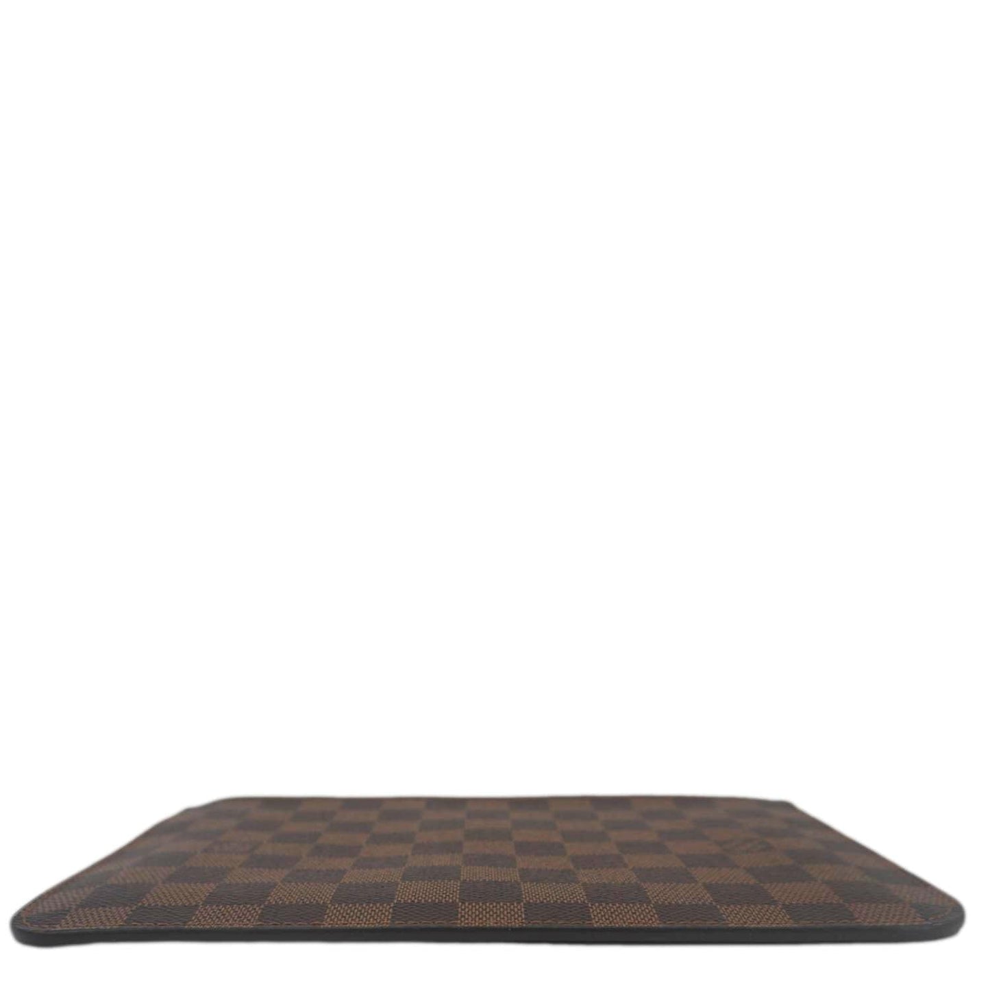 LOUIS VUITTON Neverfull Wristlet Damier Ebene Pouch Brown