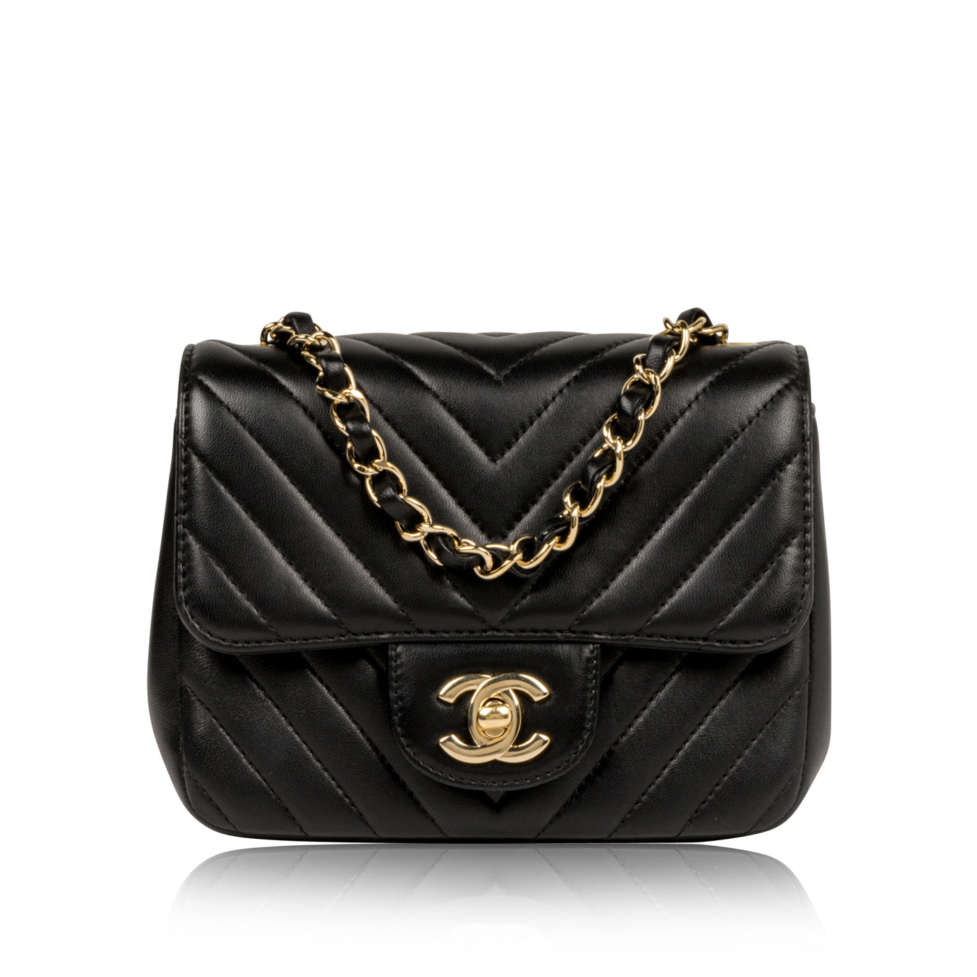 Chanel Classic Flap Lambskin Black Shoulder Bag Style 341