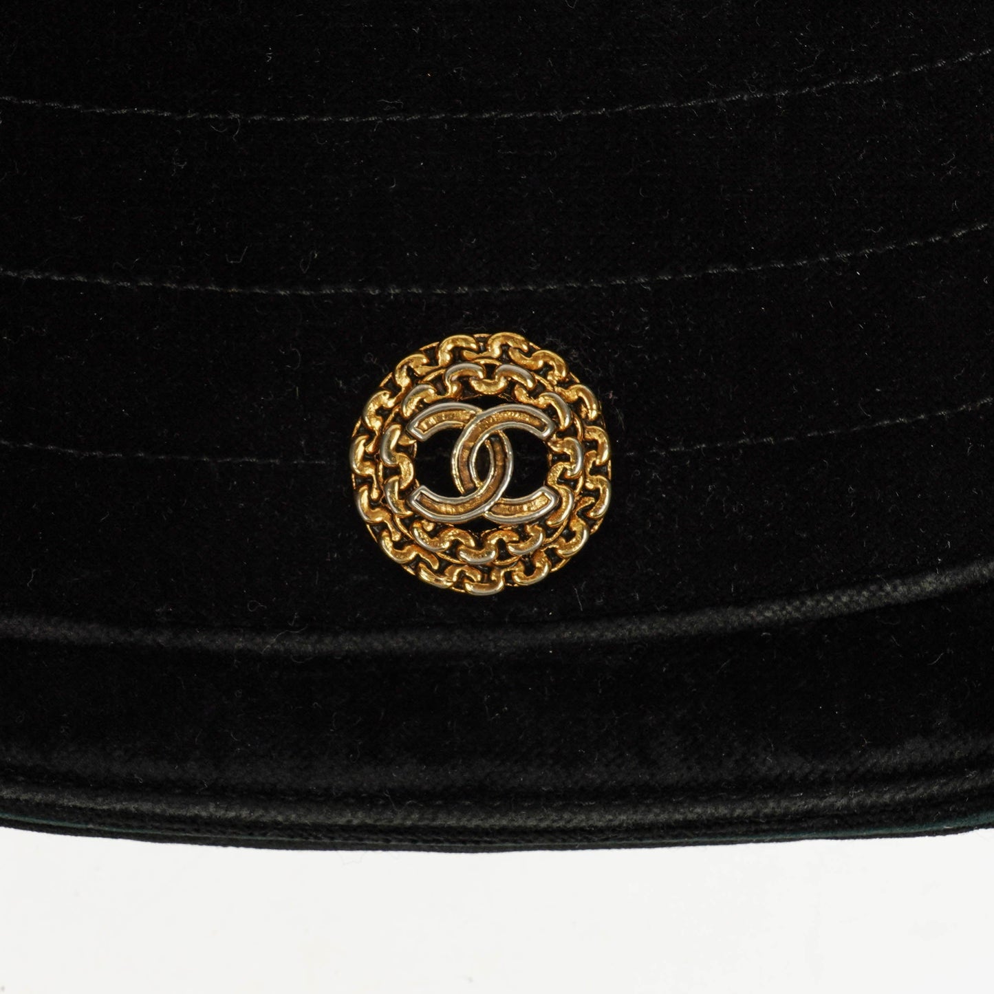 Chanel Black Velvet Half Moon Shoulder Bag
