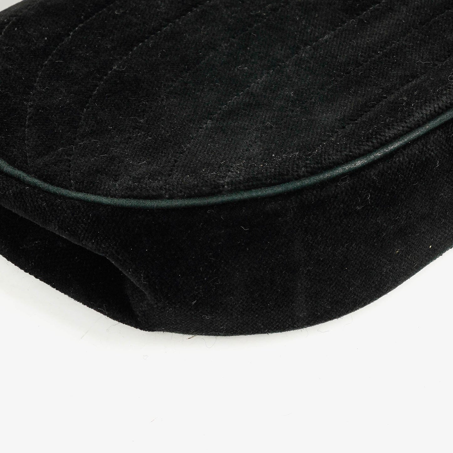 Chanel Black Velvet Half Moon Shoulder Bag