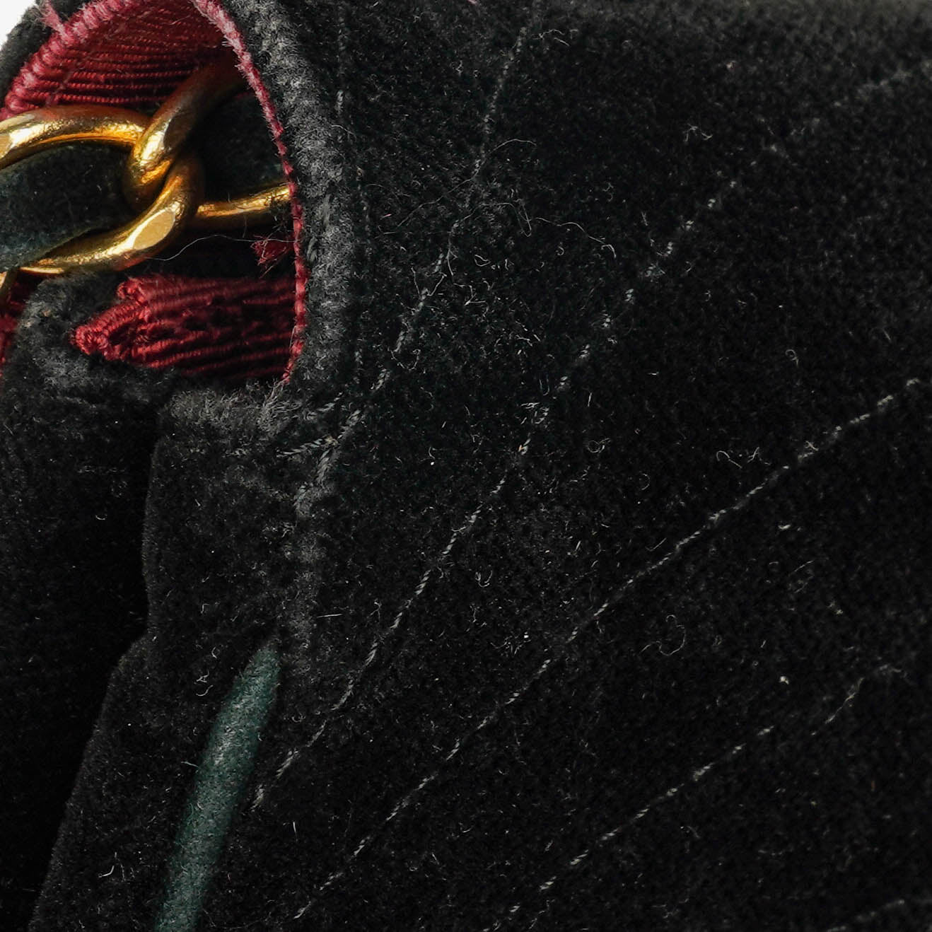 Chanel Black Velvet Half Moon Shoulder Bag
