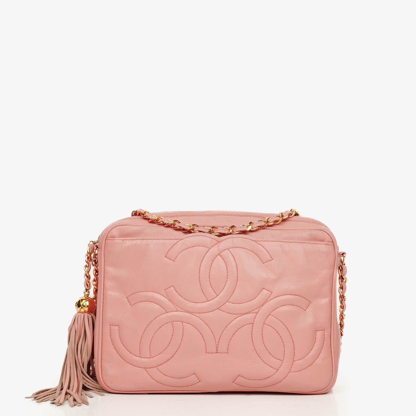 Chanel Triple CC Camera Tassel Lambskin Shoulder Bag