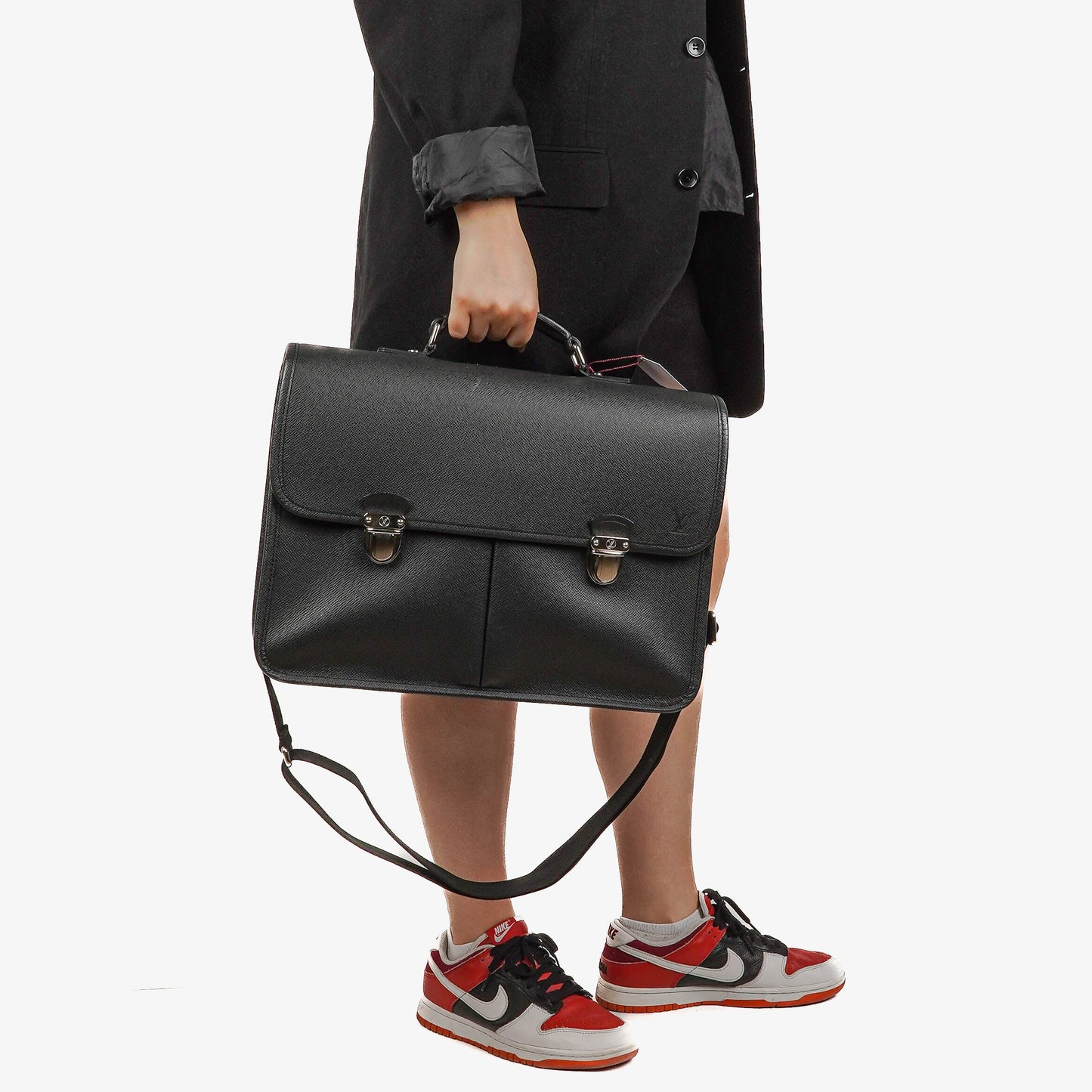 Louis Vuitton Anton Taiga Leather Briefcase Bag