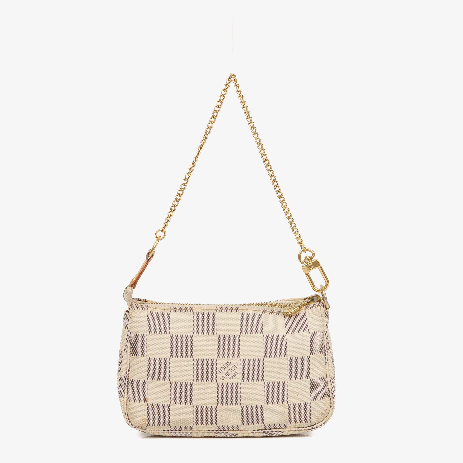 Louis Vuitton Mini Pochette Accessoires Damier Azur Canvas Clutch Handbag