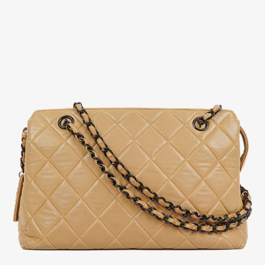 Chanel Beige Quilted Calfskin Tote Bag