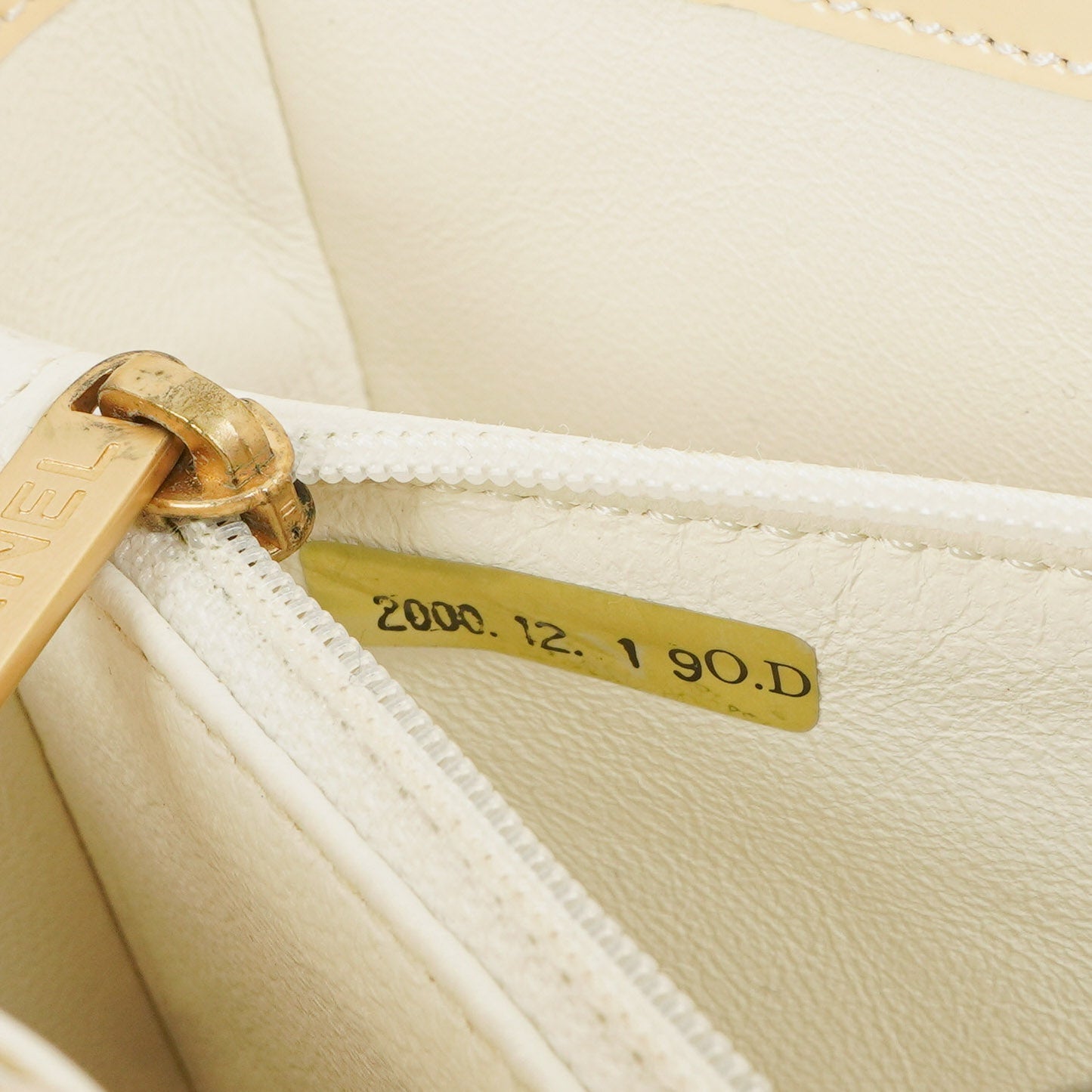 Chanel  Beige Patent Leather CC Tote Shoulder Bag