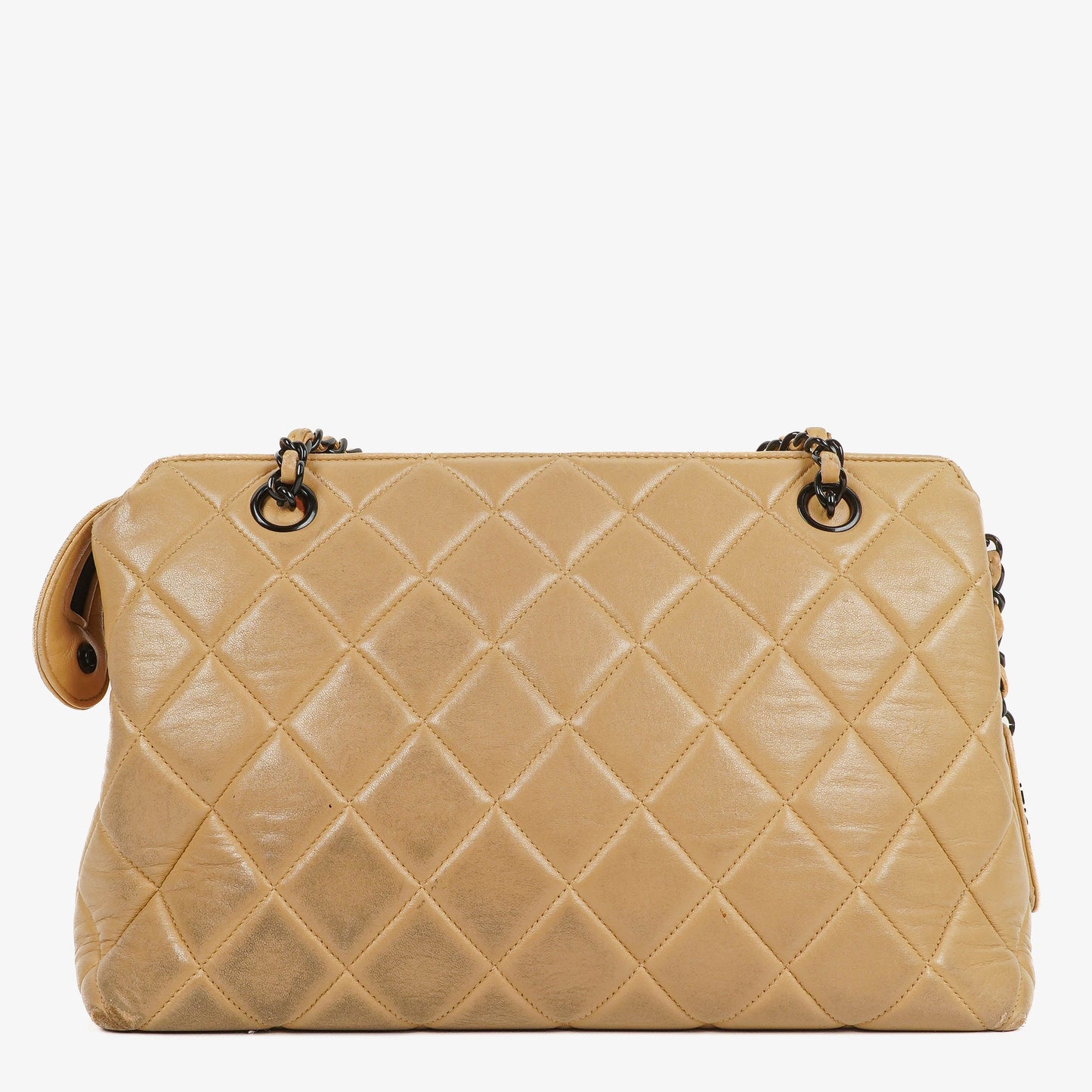 Chanel Beige Quilted Calfskin Tote Bag