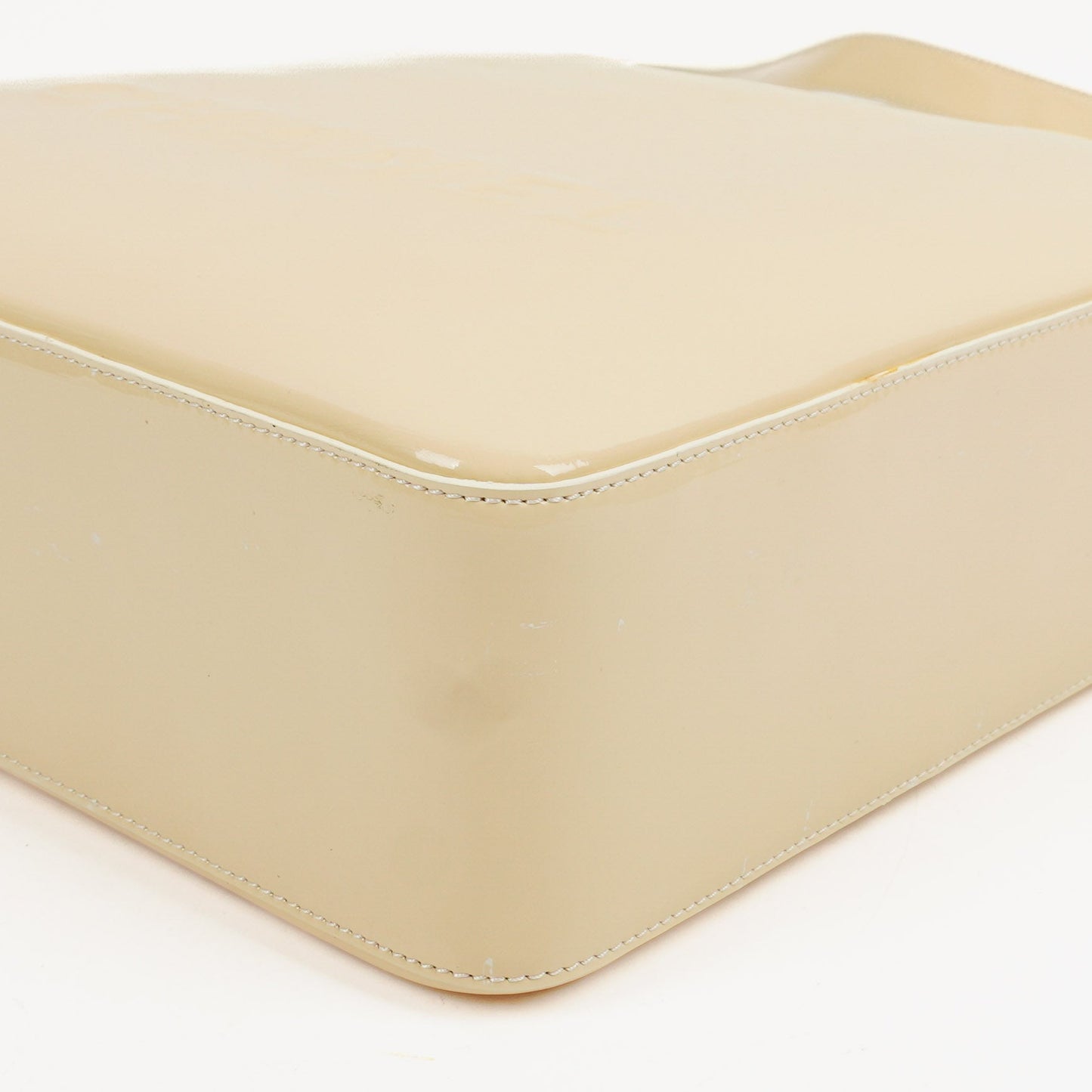 Chanel  Beige Patent Leather CC Tote Shoulder Bag