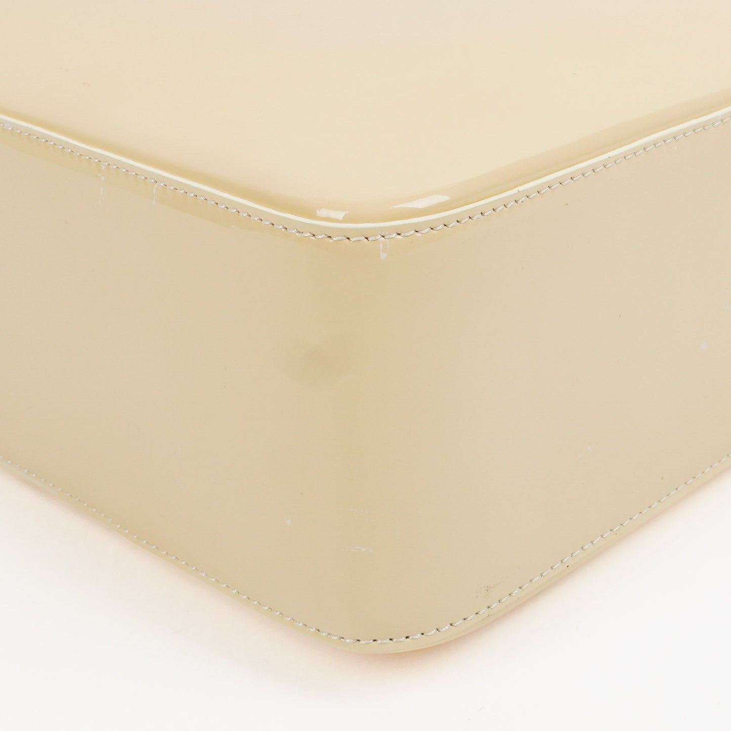 Chanel  Beige Patent Leather CC Tote Shoulder Bag