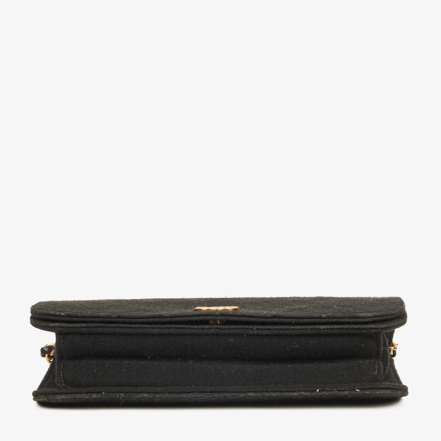Chanel Classic Full Flap Bag Black Quilted Jersey With 24K Gold-Plated Hardware
