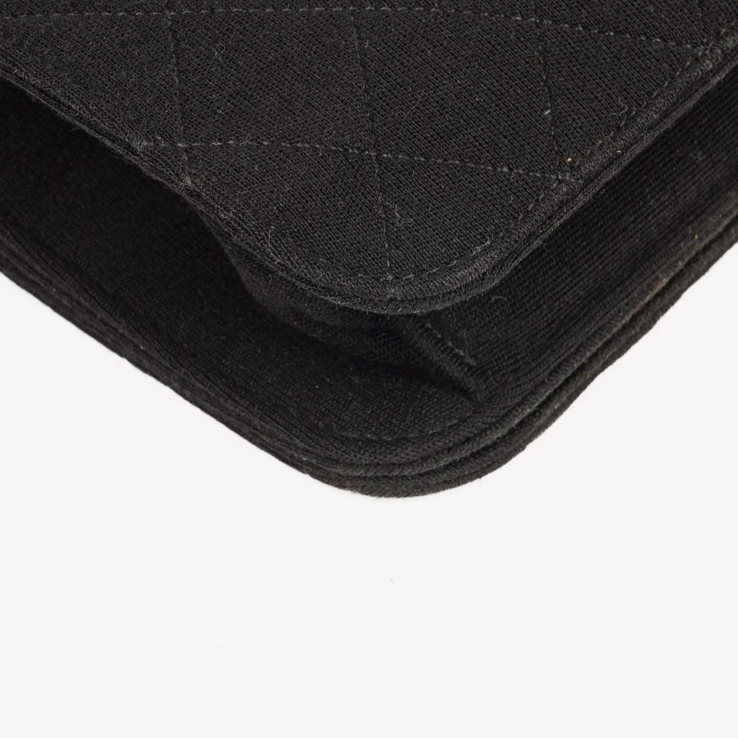 Chanel Classic Full Flap Bag Black Quilted Jersey With 24K Gold-Plated Hardware