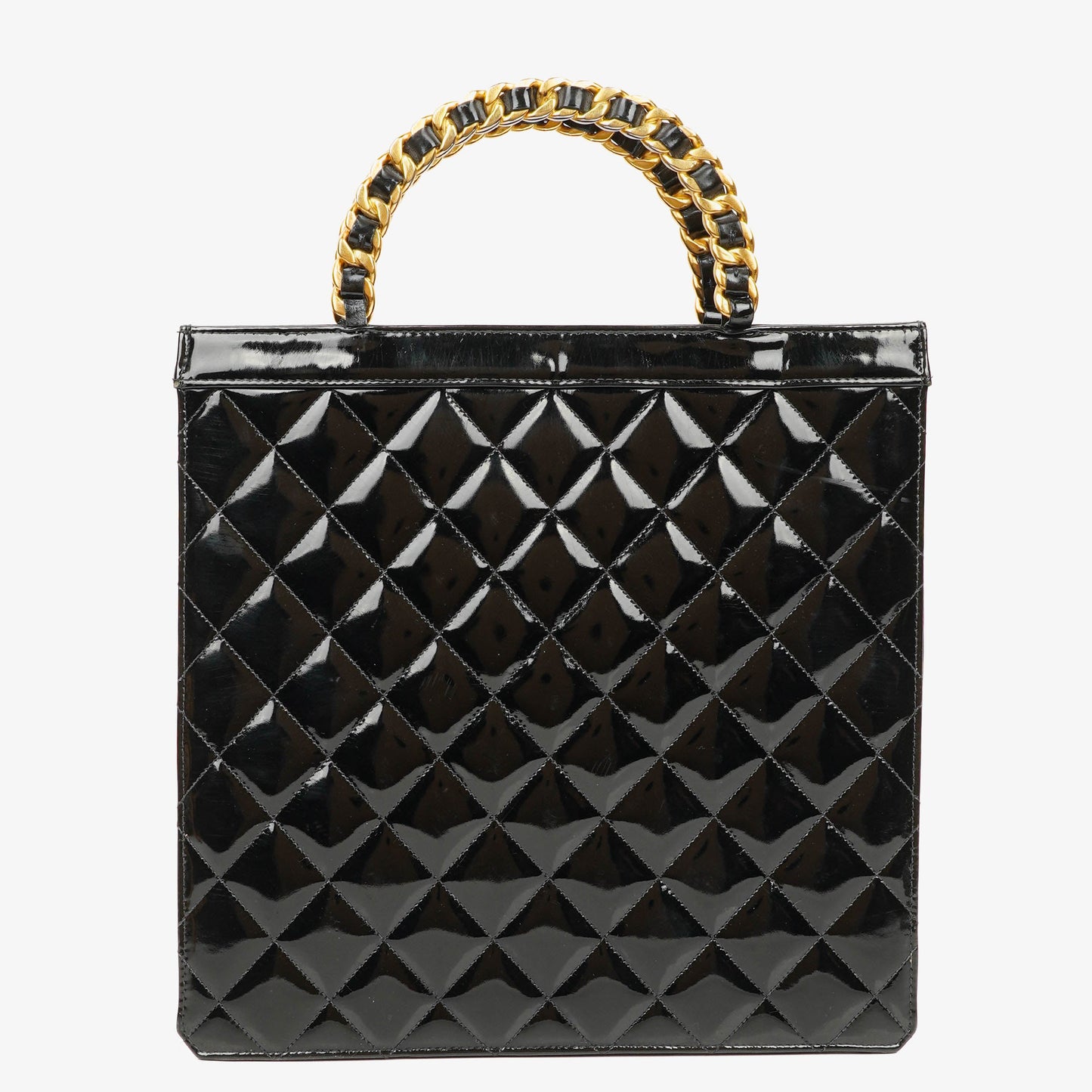 Chanel Black Patent Leather Tote Bag