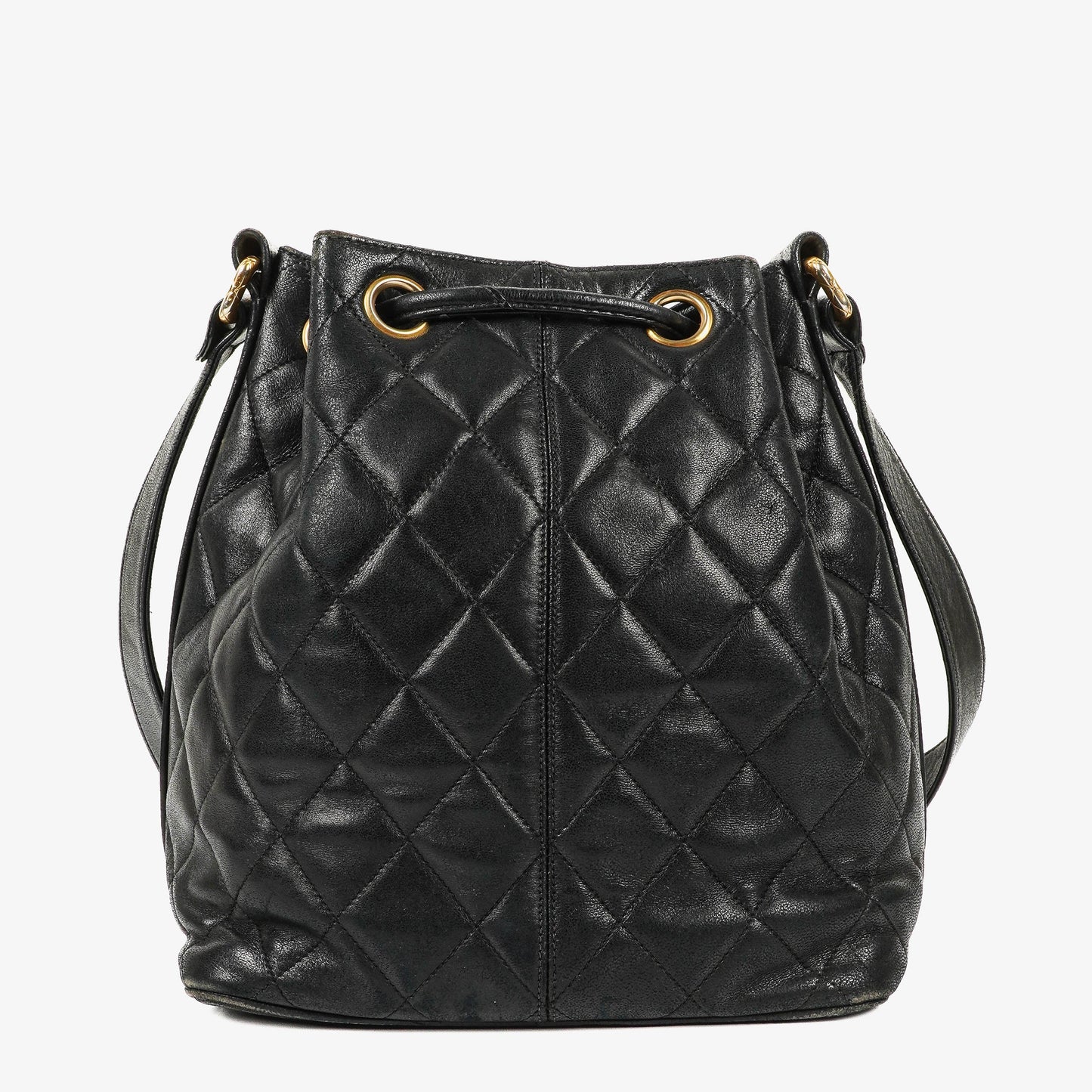 Chanel Black Quilted Leather Bucket Bag