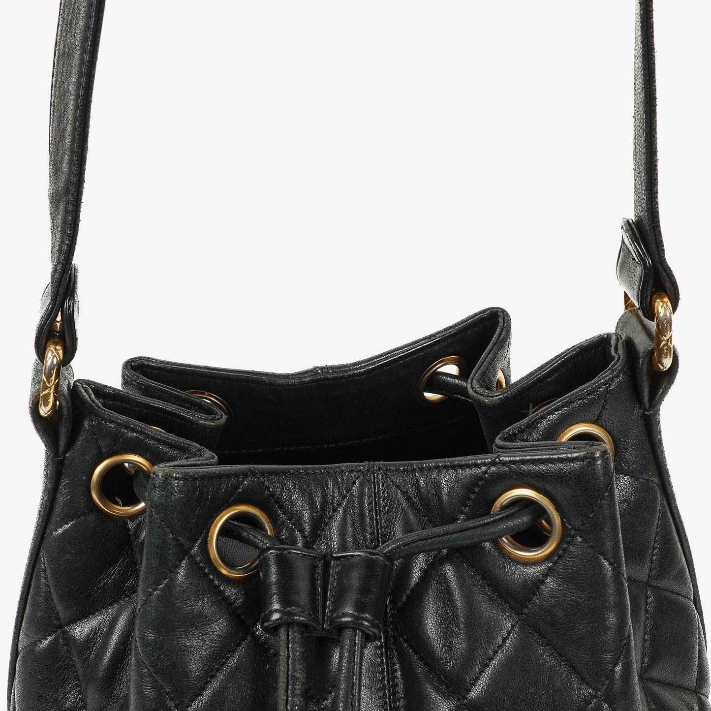Chanel Black Quilted Leather Bucket Bag