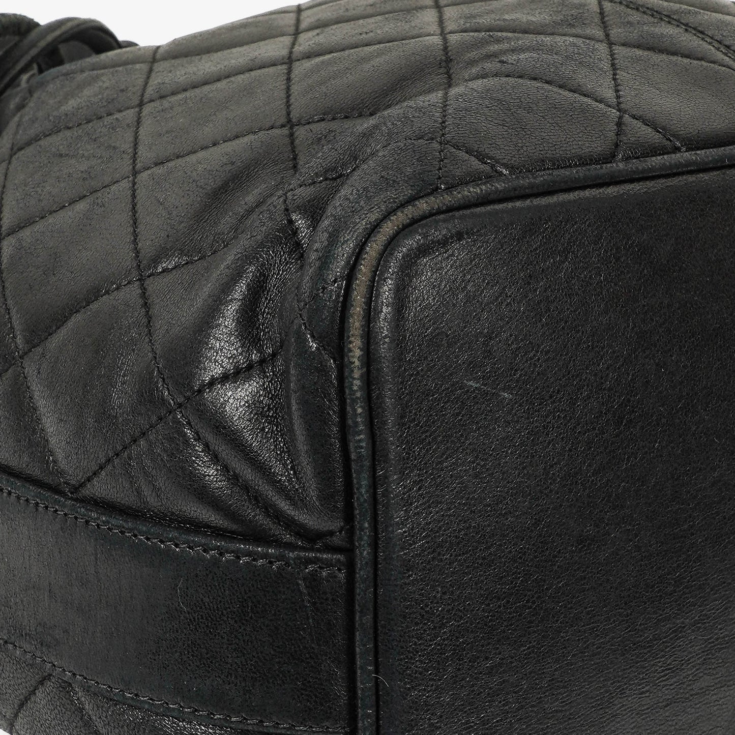 Chanel Black Quilted Leather Bucket Bag