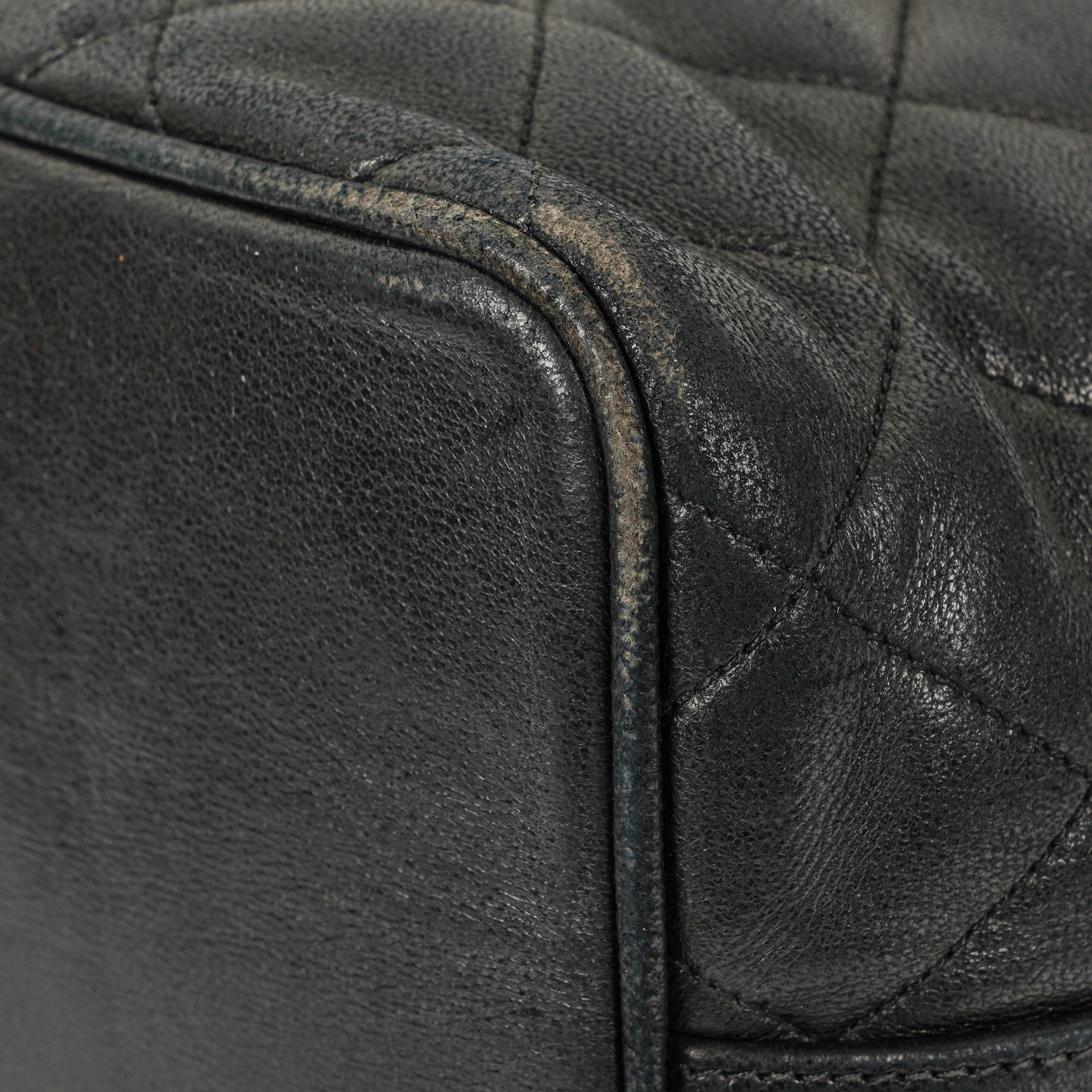 Chanel Black Quilted Leather Bucket Bag