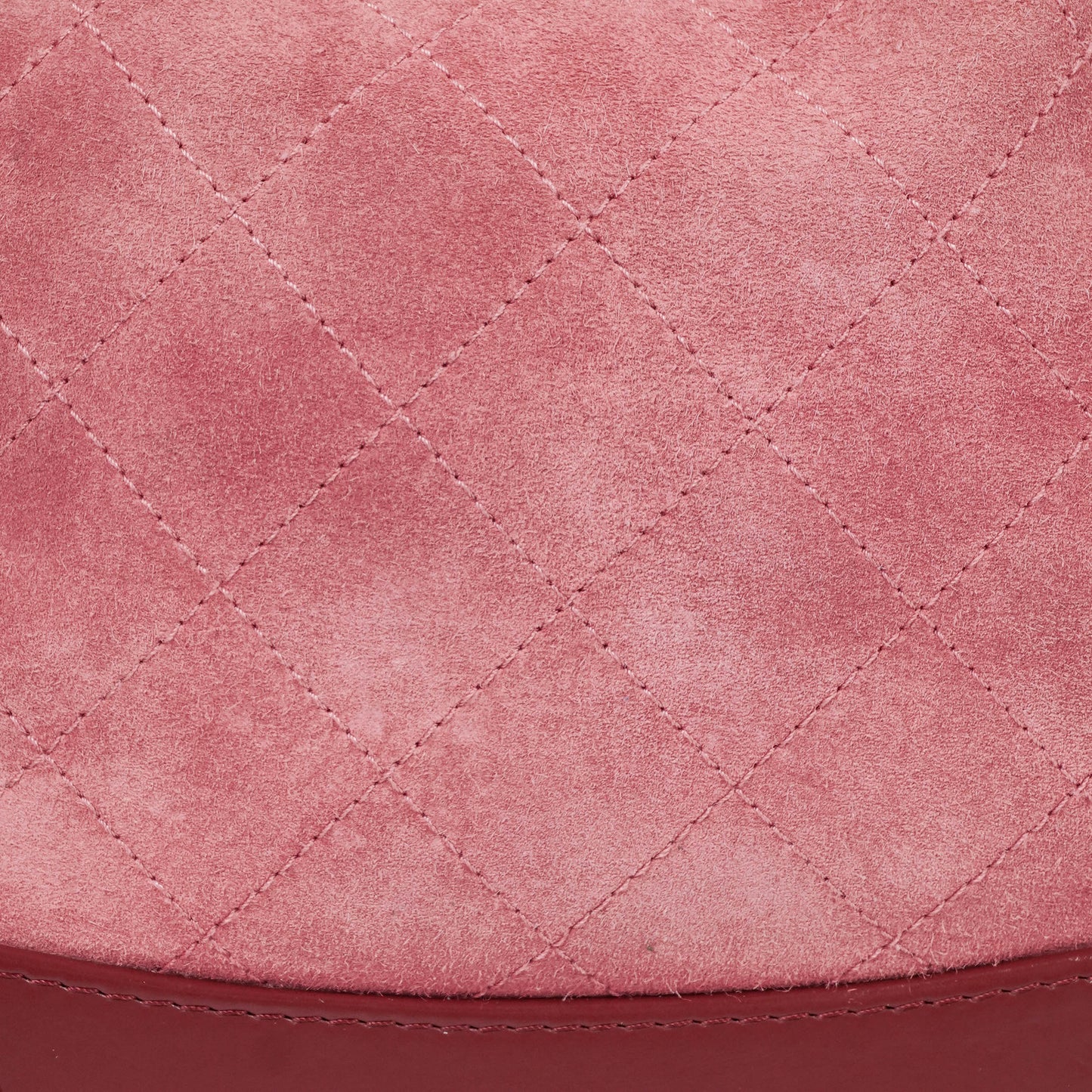 Chanel Quilted Suede Small Gabrielle Bucket Bag With Gold-Tone, Silver And Aged Silver Hardware