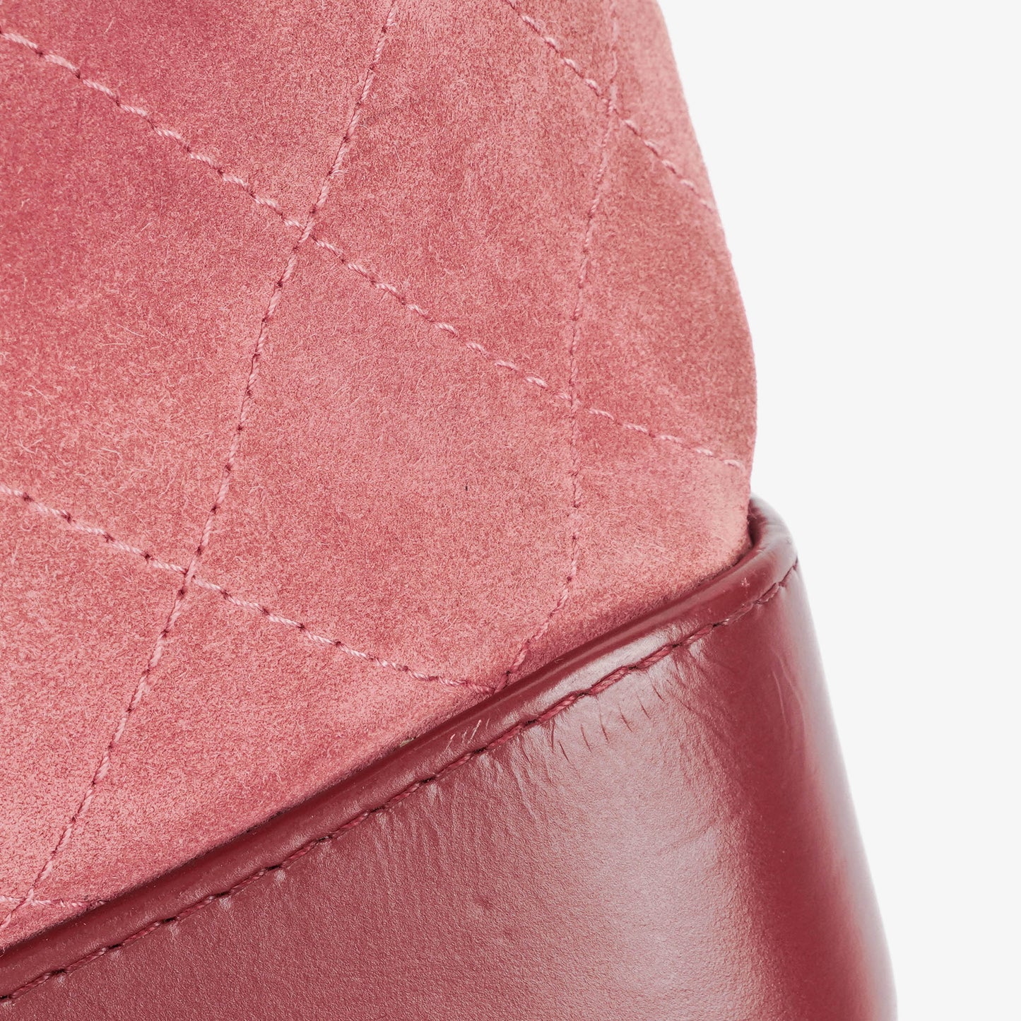 Chanel Quilted Suede Small Gabrielle Bucket Bag With Gold-Tone, Silver And Aged Silver Hardware