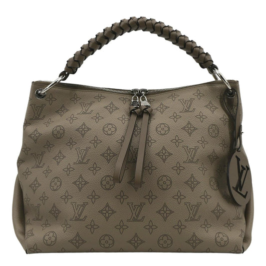 LOUIS VUITTON Beaubourg Mahina MM Leather Hobo Shoulder Bag Galet