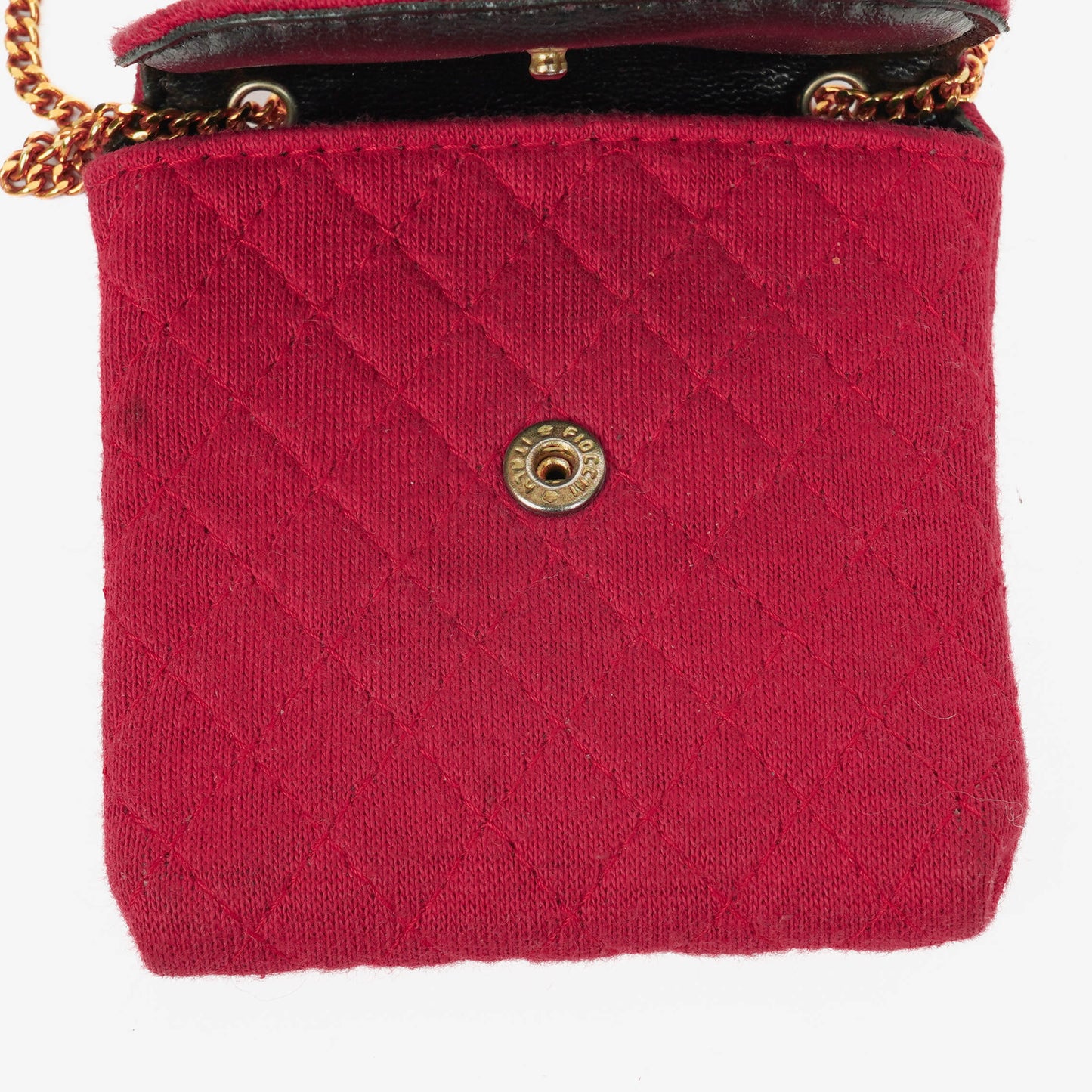Chanel Micro Jersey Quilted Red Flap Bag