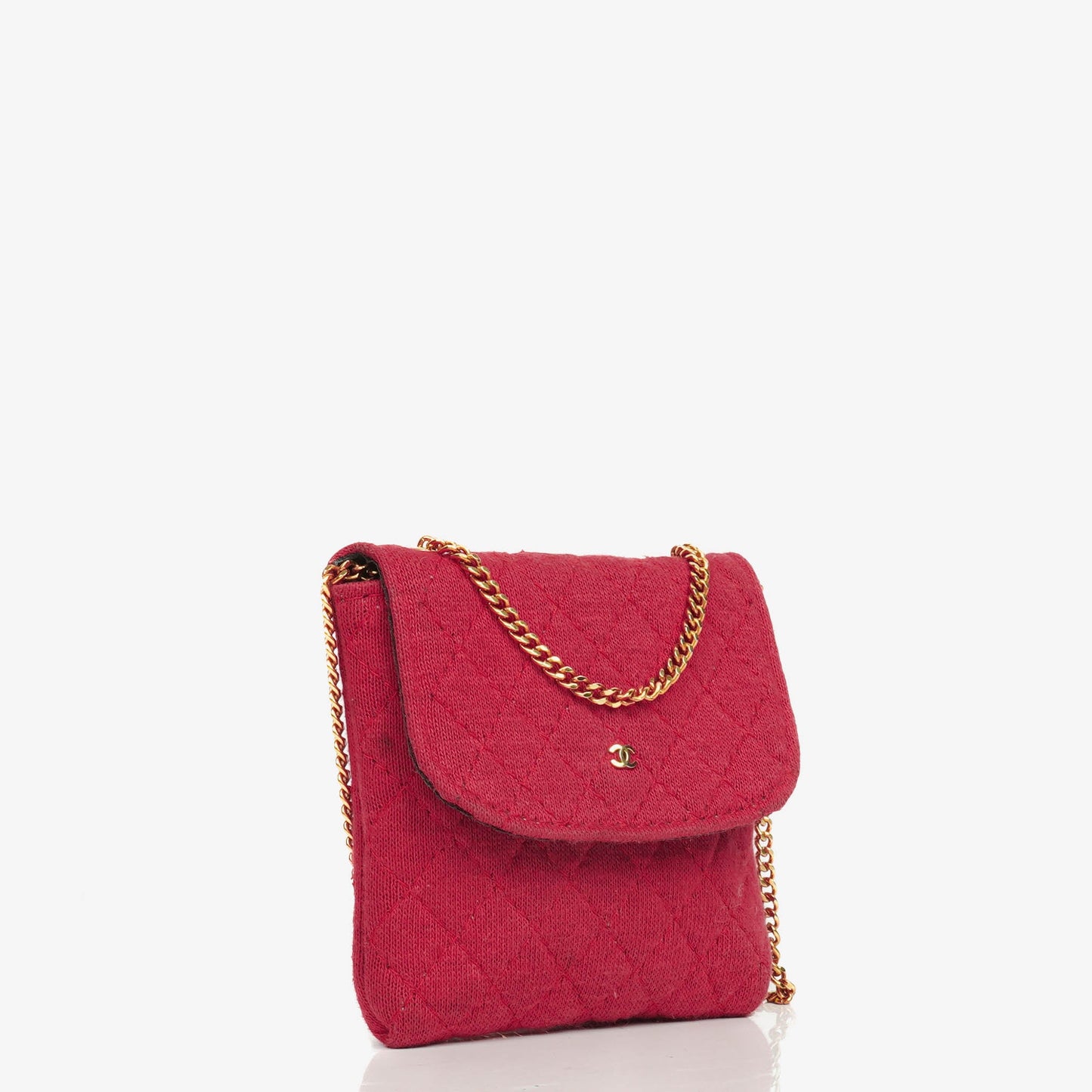 Chanel Micro Jersey Quilted Red Flap Bag